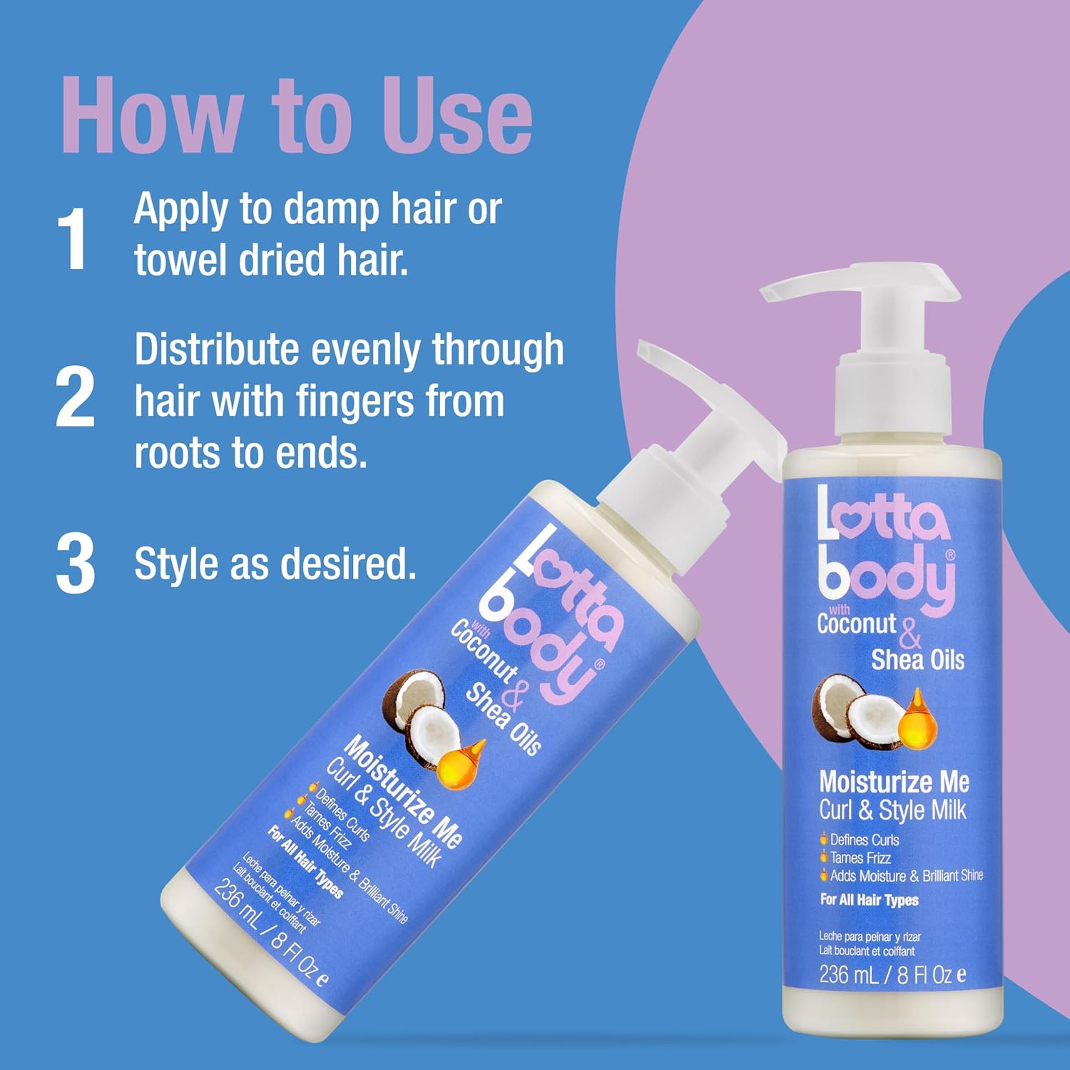 Lottabody Moisturize Me Curl and Style Milk with Coconut & Shea Oils