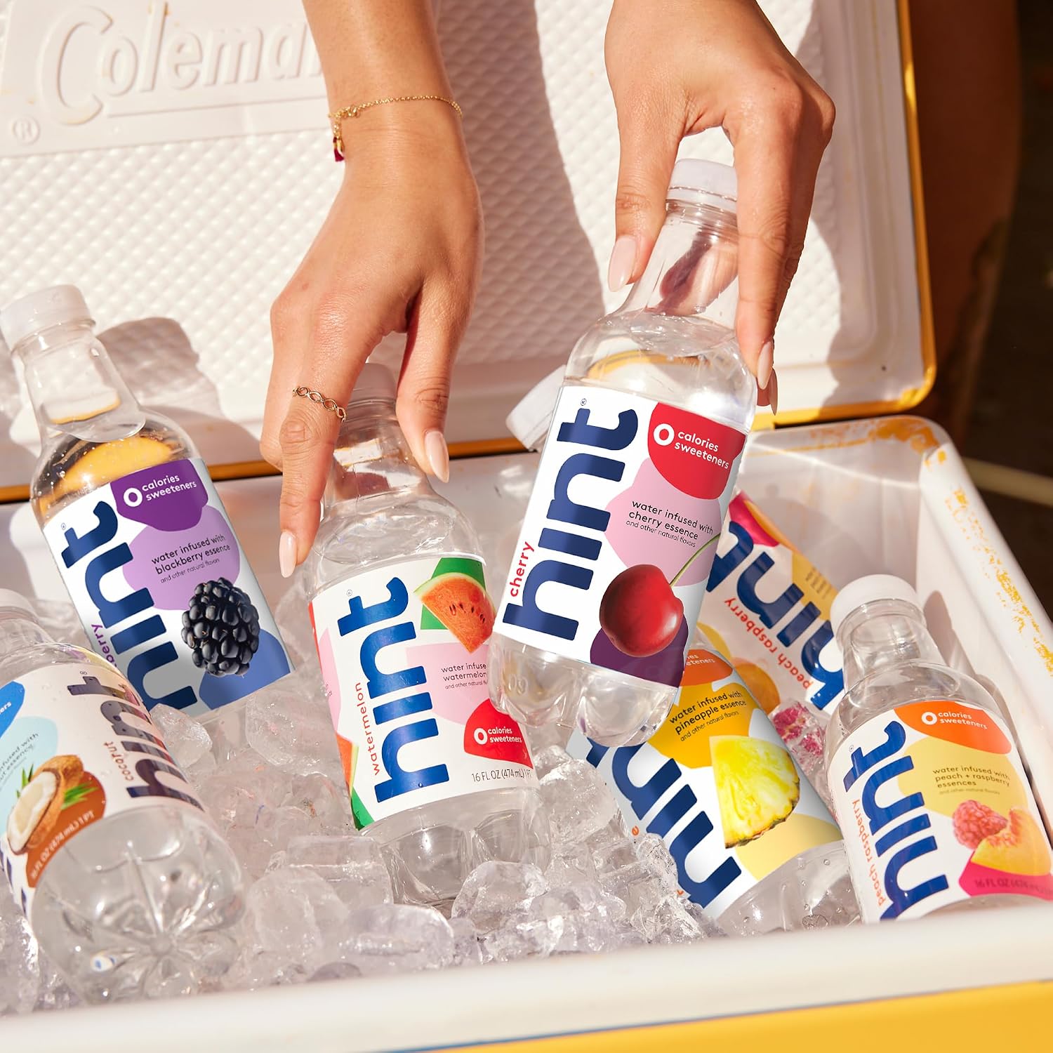 Hint Flavored Water Zero Sugar 0 Calories - Pineapple 16 FL Oz (12 pack) | Crisp, refreshing water, fruit flavors. 0 calories, 0 sugar, 0 sweeteners. Hydration for wellness. Gluten-free, Kosher, Vegan