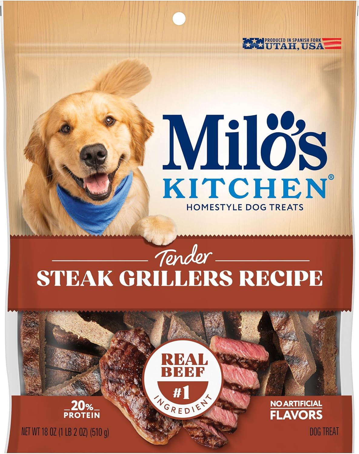 Milo’s Kitchen Chicken & Apple Sausage Slices Dog Treats, 18 Oz. Bag
