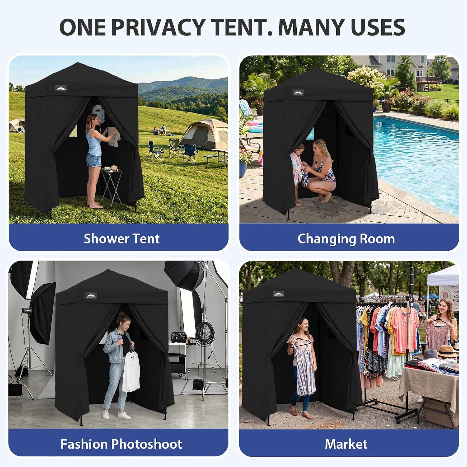 EAGLE PEAK 4x4 Pop Up Changing Tent, Outdoor Changing Room, Gray/White