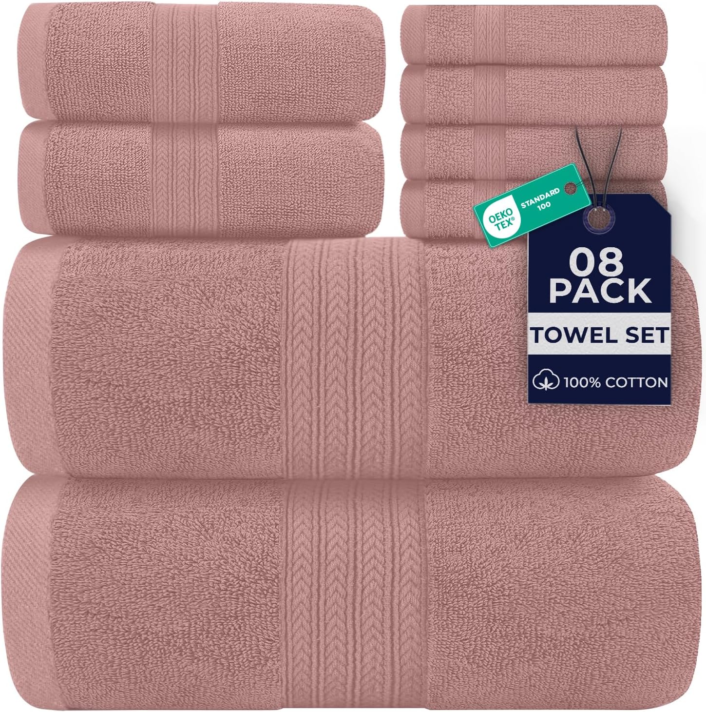 DAN RIVER 24 Pack Cotton Wash Cloths Set for Showering [12x12] White