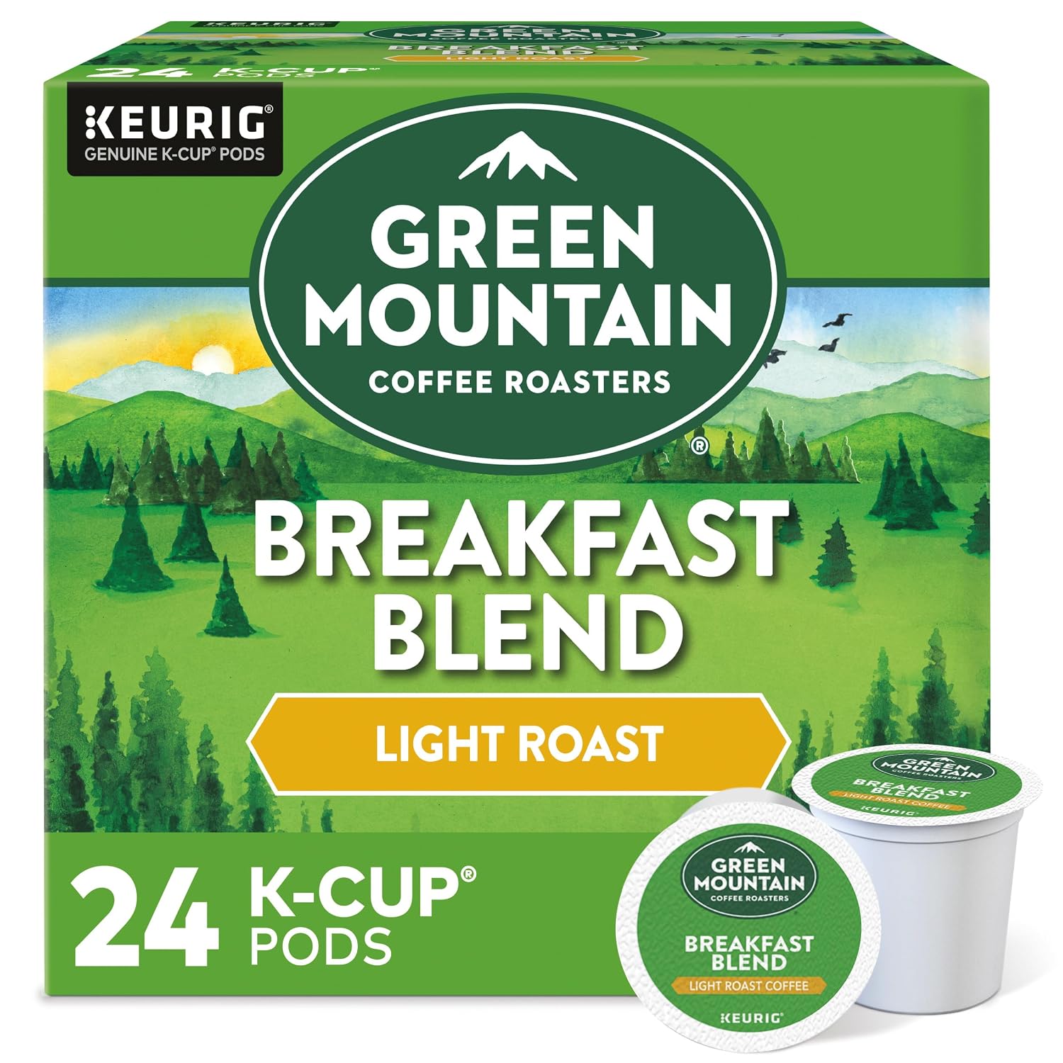 Green Mountain Coffee Roasters Breakfast Blend Single-Serve Keurig K-Cup Pods, Light Roast Coffee, 96 Count