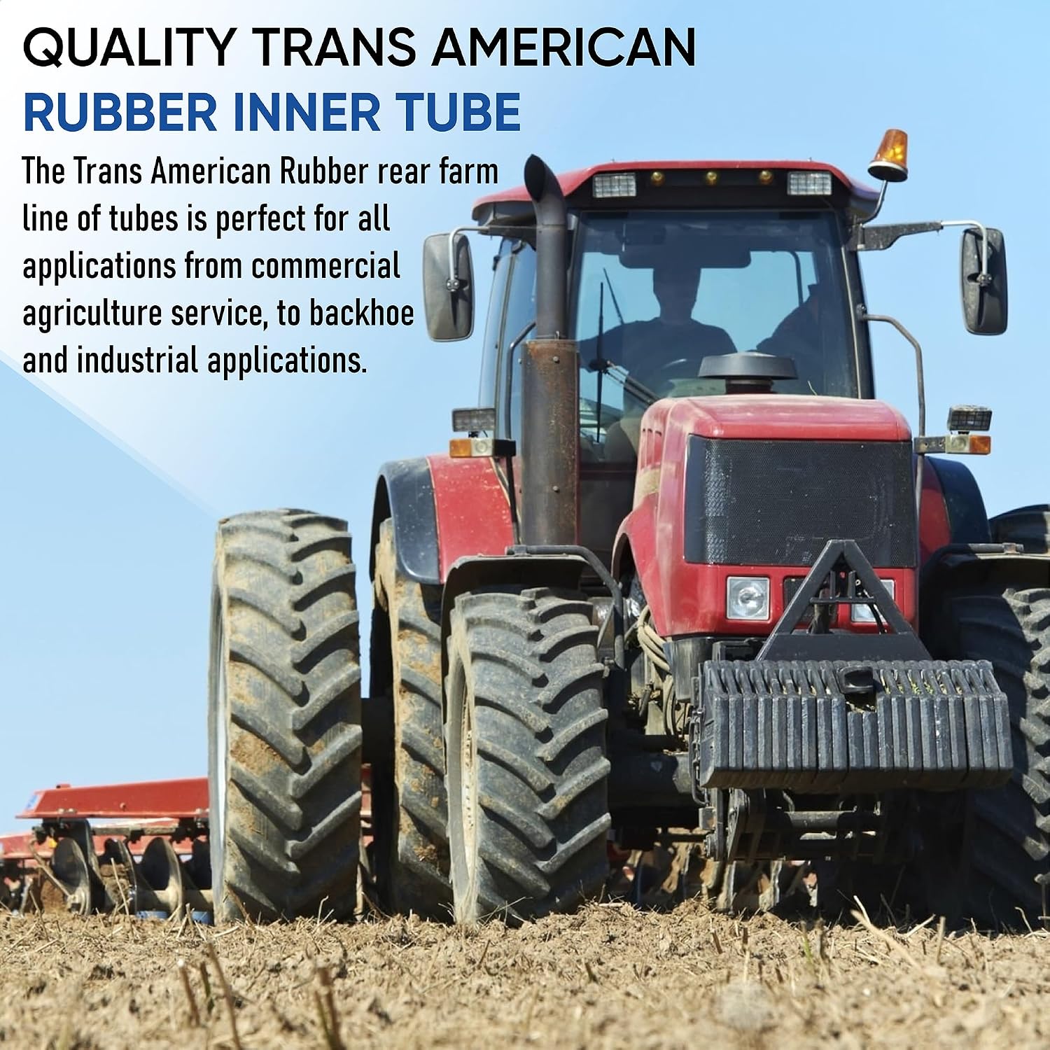 Trans American Rubber Tractor/Implement Inner Tube with TR-218A Valve Stem (11.2R-24/12.4R-24)
