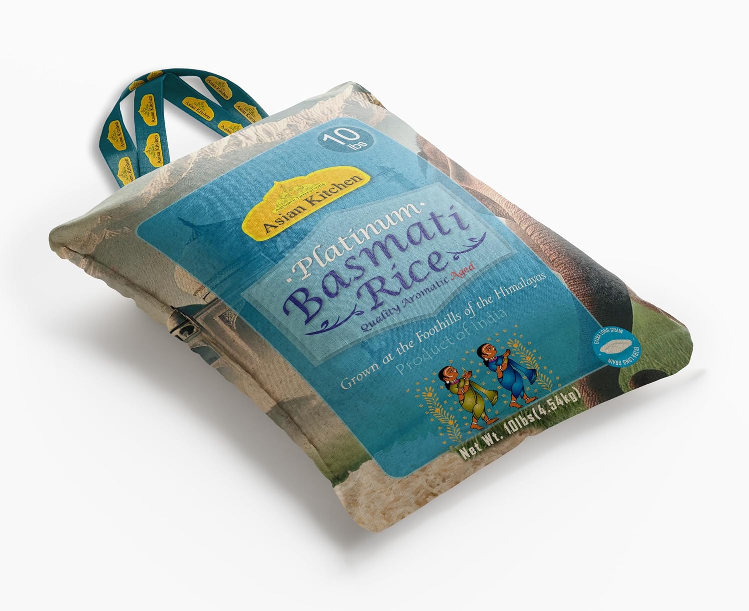 Asian Kitchen Platinum White Basmati Rice Extra Long Aged 20lbs (9.08kg) ~ All Natural | Gluten Friendly | Vegan | Indian Origin | Export Quality