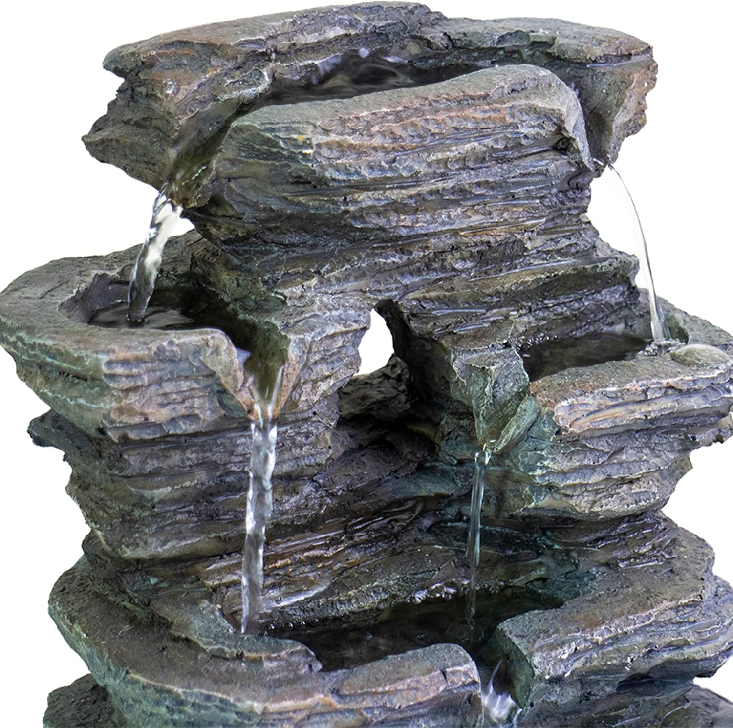 Ferris Island with LED Lights, Resin Tabletop, Small Rockery Fountain | Resin indoor desktop small rockery fountain, suitable for desktop decoration in offices, homes, and bedrooms