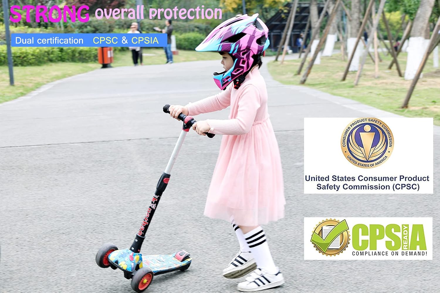 Toddler and Kids Full Face Bike Helmet Girl and Boy BMX