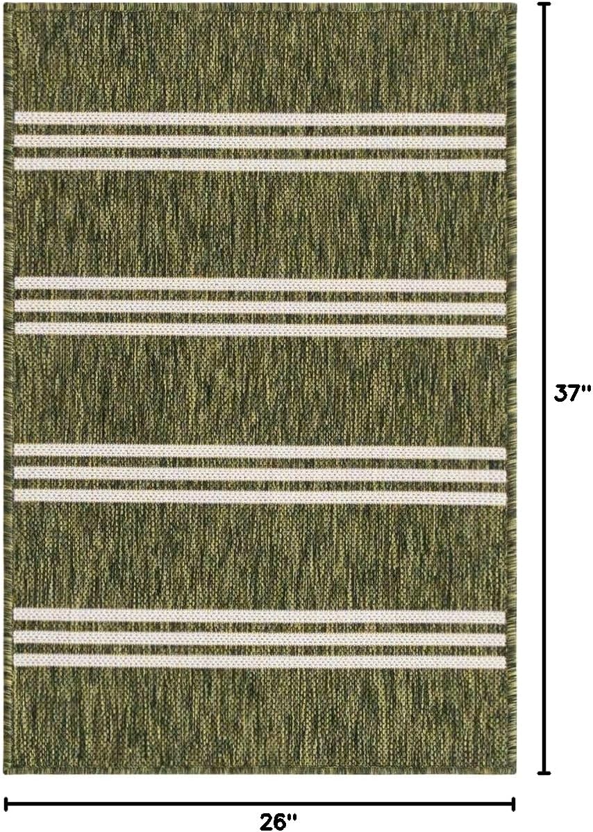 Unique Loom Outdoor Collection Area Rug - Anguilla (9' x 12' Rectangle, Blue/ Ivory)