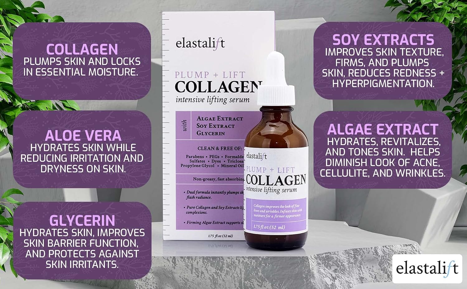 Elastalift Collagen Cream Skin Care Face Lotion & Body Lotion | Fragrance Free Skin Tightening Cream Collagen Firming Lotion Body Moisturizer For