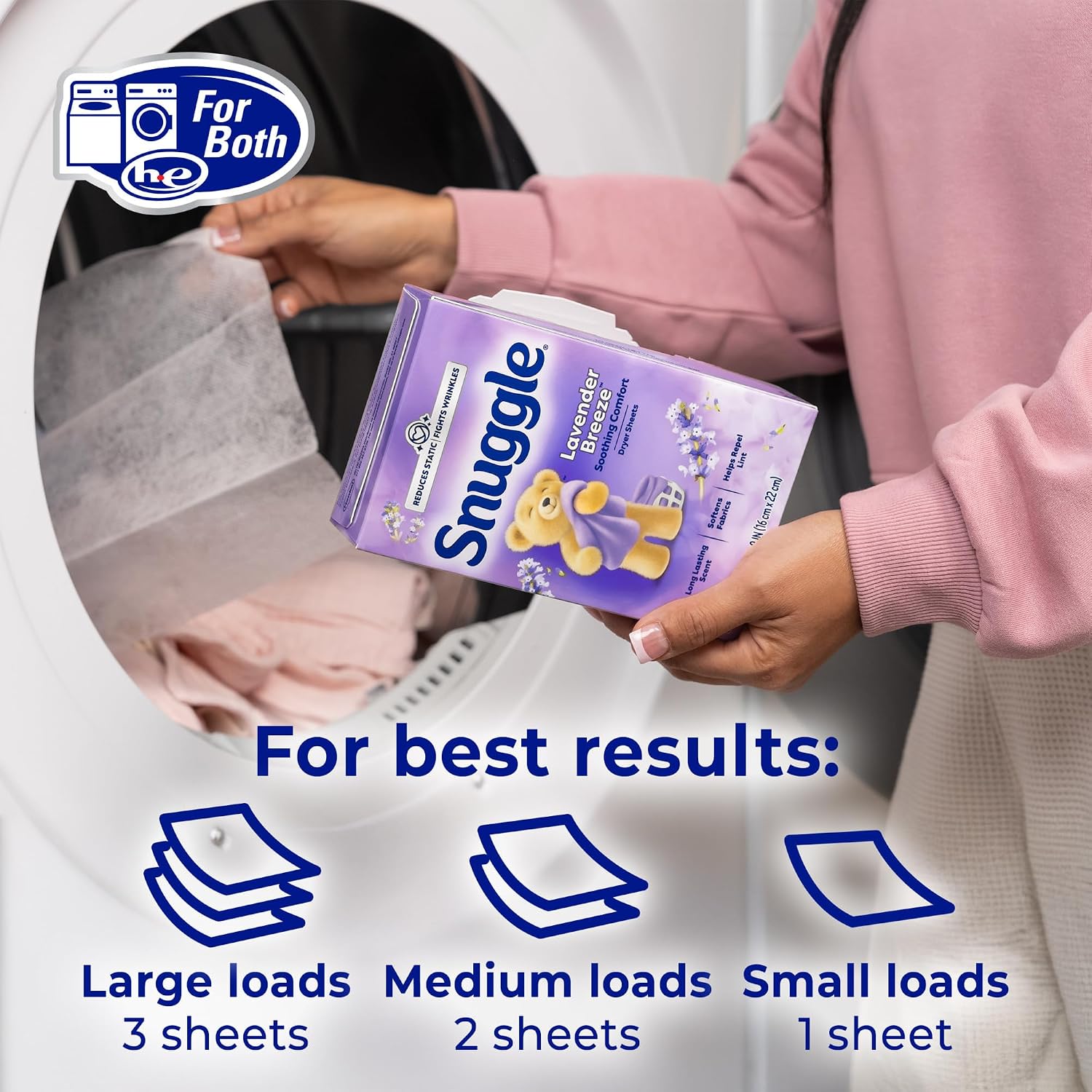 Snuggle Dryer Sheets, Blue Sparkle , 230 Count | Long-Lasting Fresh Scent, Reduces Static and Wrinkles, Repels Pet Hair and Lint, HE Dryer Compatible