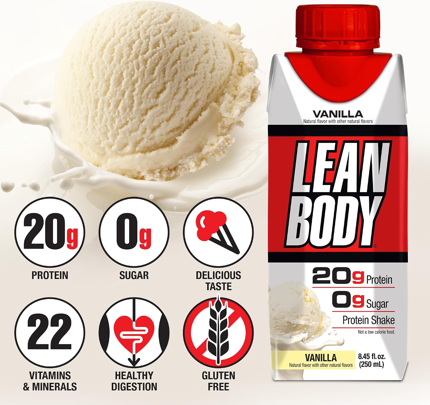 Labrada Lean Body Ready-to-Drink Chocolate Protein Shake, 40g Protein, Whey Blend, 0 Sugar, Gluten Free, 22 Vitamins & Minerals, LABRADA, 17 Fl Oz (Pack of 12)