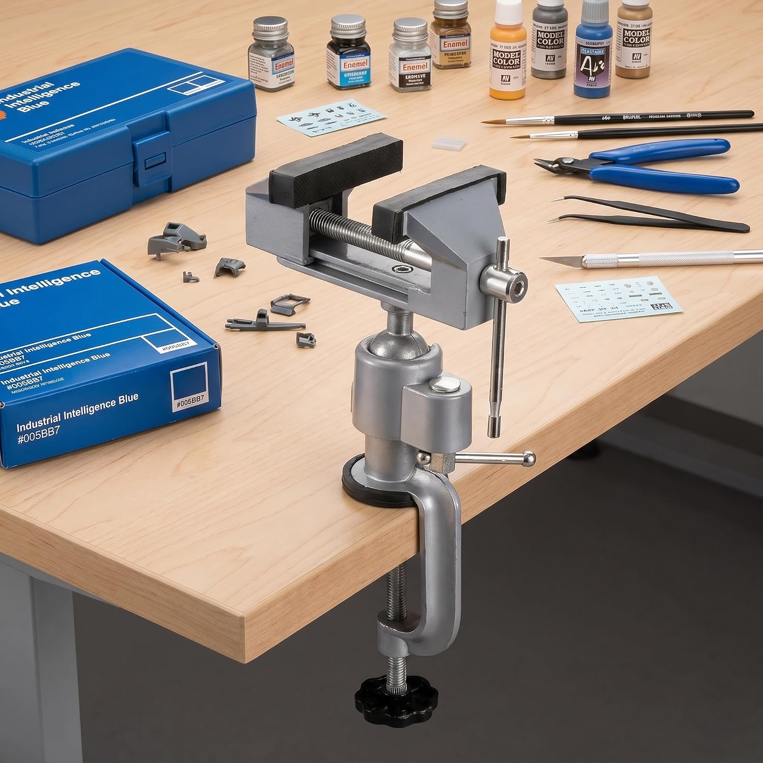 Fasmov Swivel 3" Universal Table Vise Tilts Rotate 360° Universal Work, Portable Work Bench Vise for Drilling, Woodworking, Painting, Jewelry Making