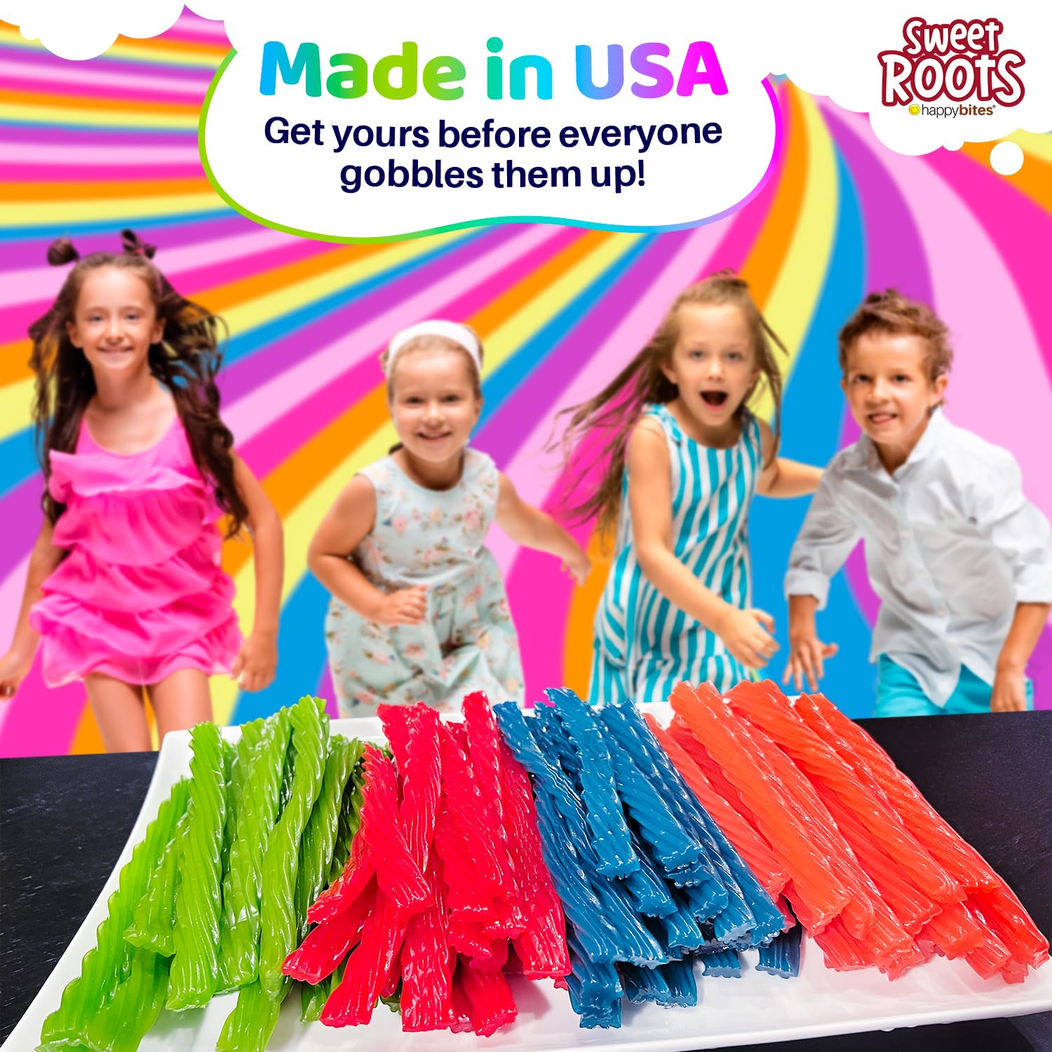 Sweet Roots Black Licorice Twists – 1 Bag (16 oz) – Jumbo Size Candy Sticks | Vegan, Fat Free, Kosher | Soft Gourmet Licorice Candy with Classic Black Licorice Flavor