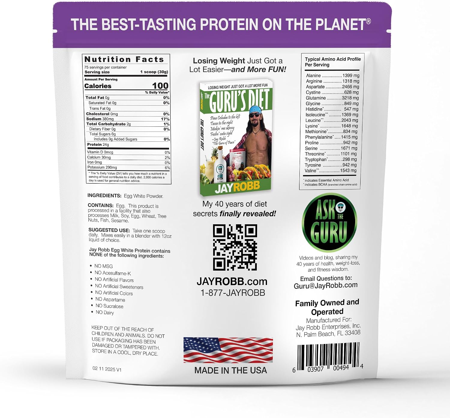 JAYROBB Vanilla Egg White Protein 24 oz, 1.5 Pound Bag