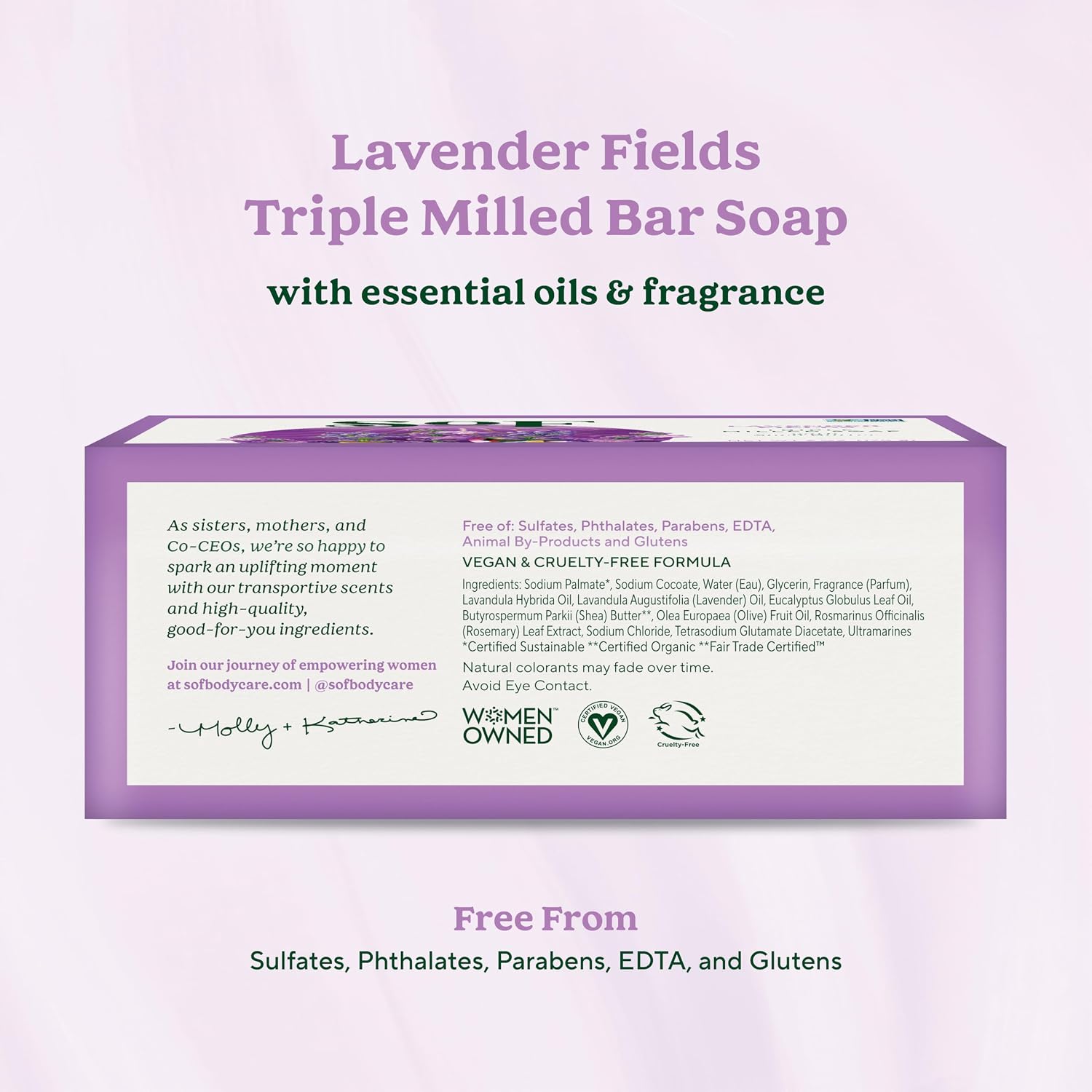 South Of France SoF Triple Milled Bar Soap, Coconut & Shea Butter