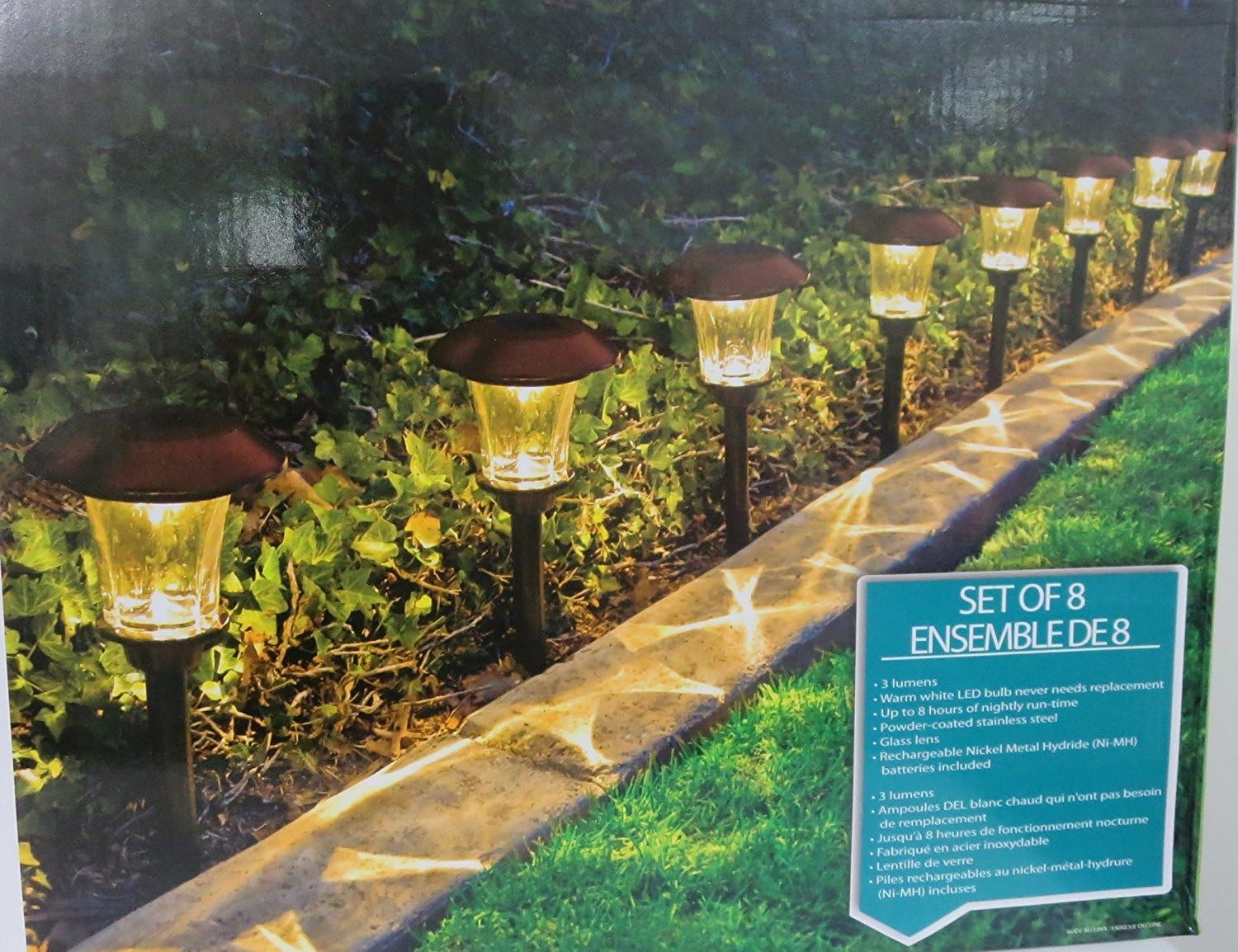 HGTV Solar LED Pathway Lights - 8 Pack