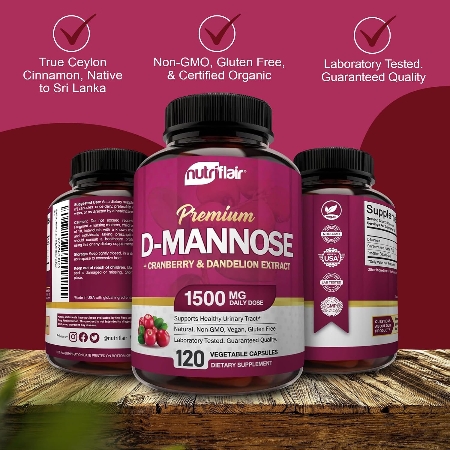 NutriFlair D-Mannose 120 Capsules