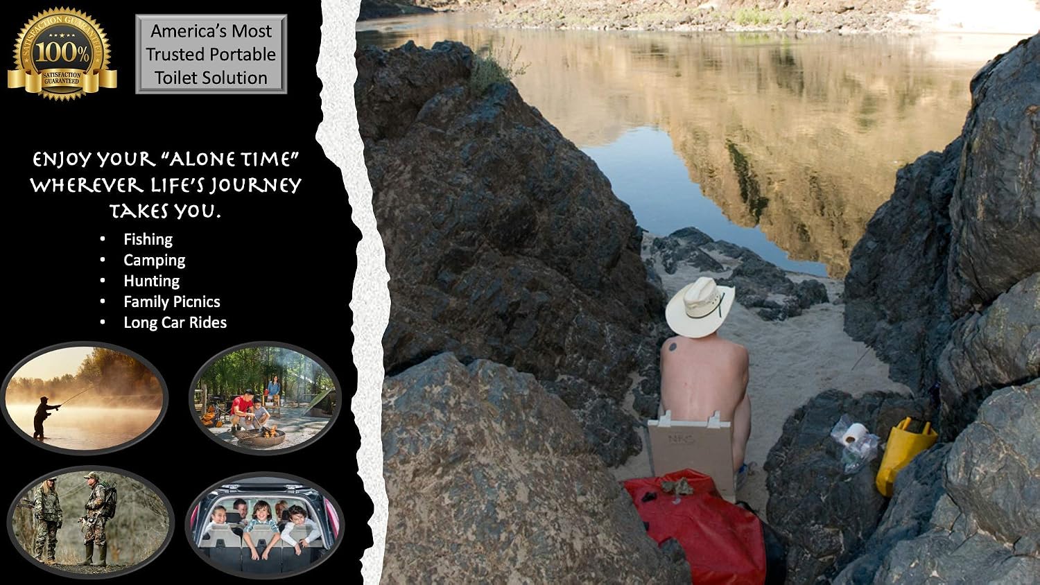 Cleanwaste GO Anywhere Complete Portable Camping Toilet with 3 Waste Kits