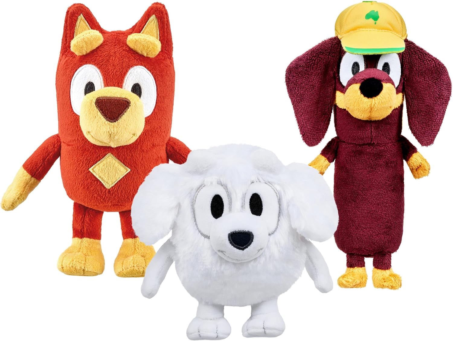 Bingo & Bluey Plush Toys 2-Pack, Soft Deluxe Fabric, Embroidered