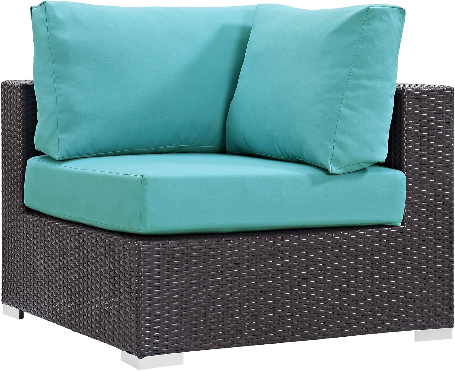 Modway Convene Wicker Rattan Outdoor Patio Loveseat in Espresso White