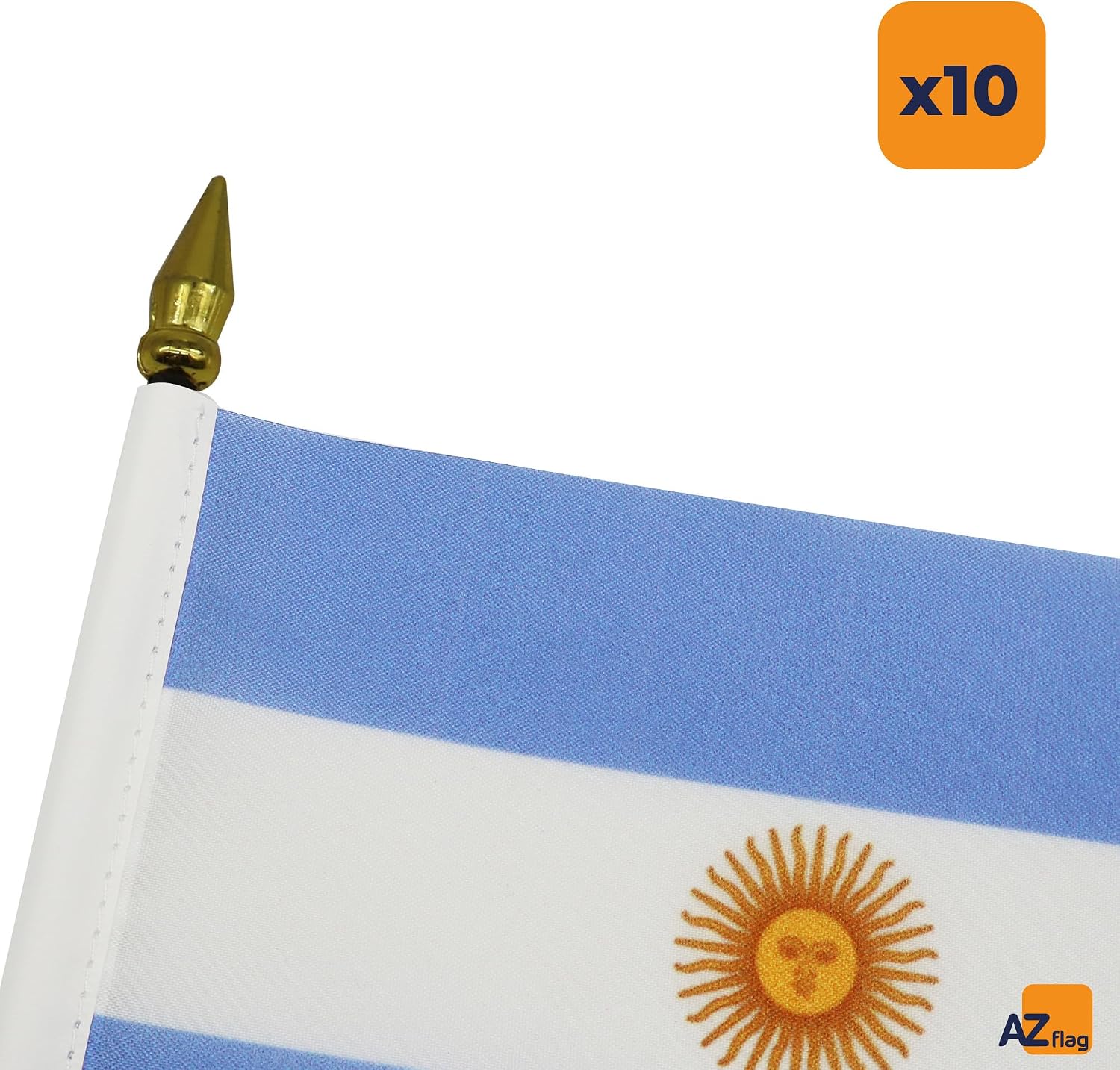 AZ FLAG Nicaragua Table Flag 4x6 in 100D Polyester Plastic Base | Indoor use Nicaraguan 15x10 cm desk flag stitched finish with reinforced edges with plastic pole and gold finial