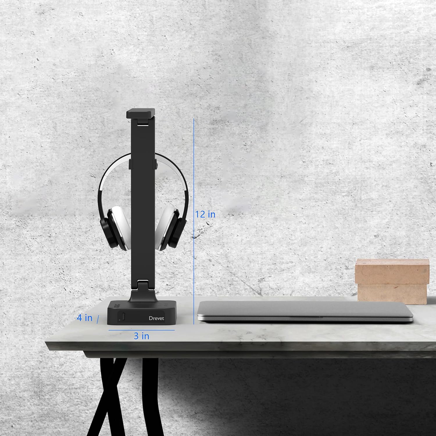 Drevet LED Desk Lamp for College Dorm Room, Desk Light with 1 USB Charging Port 2 AC Power Outlet, 3 Lighting Modes, 3 Level Brightness Touch Lamp