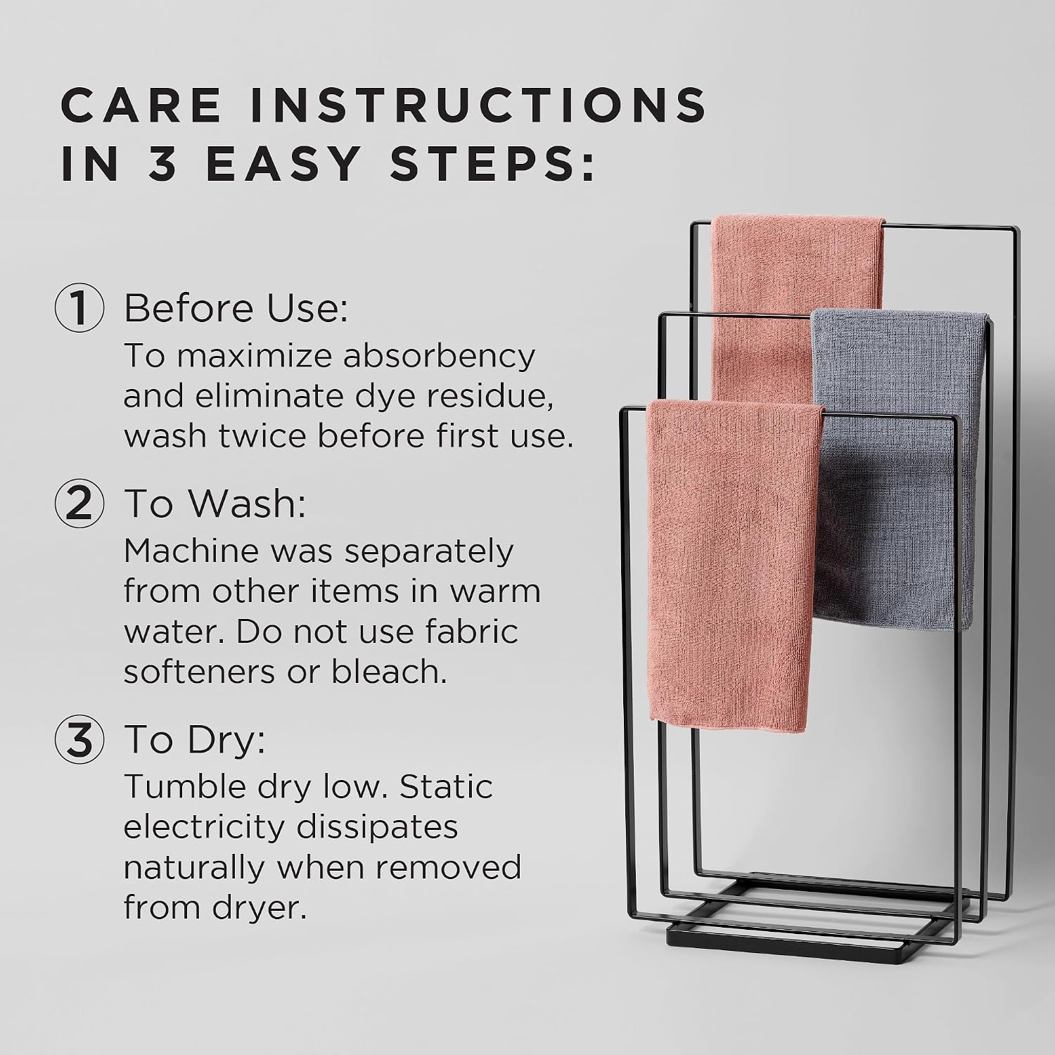 Fromm Softees Microfiber Hair Towels, Absorbent Salon Hair Towels for Hairstylists, Barbers, Spa & Gym, Fast-Drying, Ultra-Soft, Lint-Free, Multi-Purpose Towels, 16" x 29"- 10-Pack - Black