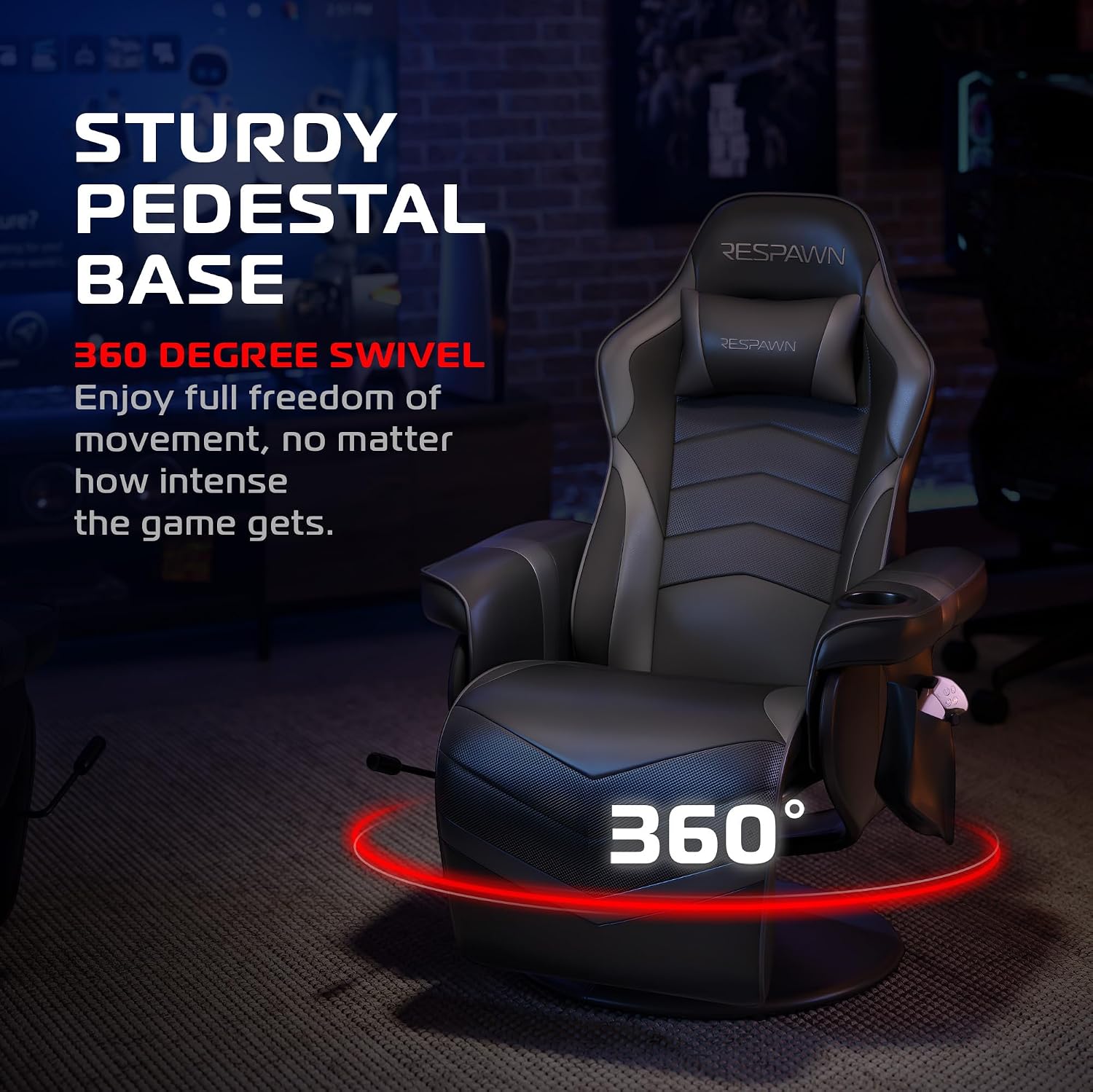 Respawn 900 Gaming Recliner Chair with Footrest, Cup Holder and Swivel
