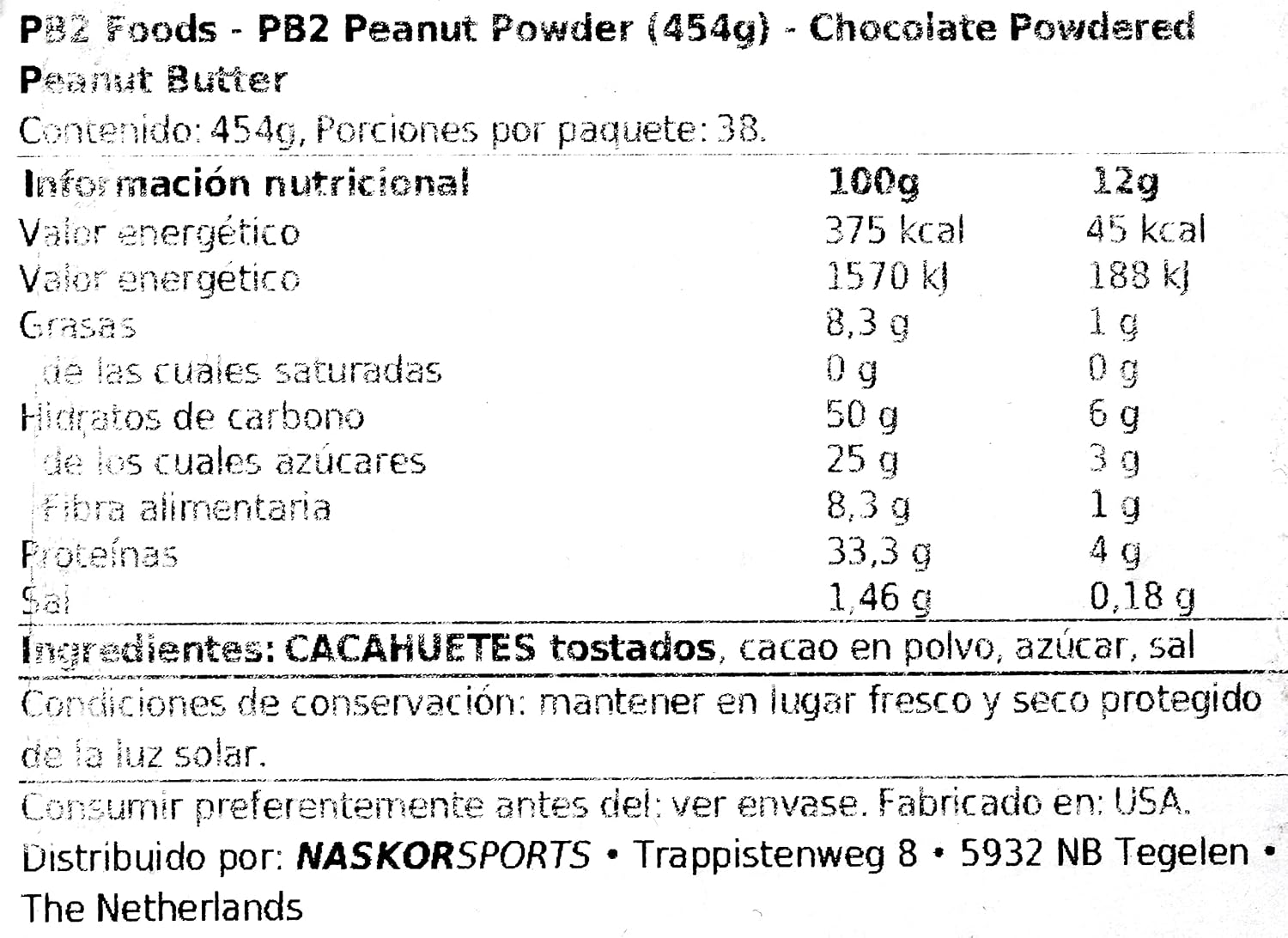 PB2 Powdered Chocolate Peanut Butter with Cocoa - 4g of Protein, 90% Less Fat, Certified Gluten Free, Only 50 Calories per Serving for Shakes, Smoothies, Low-Carb, Keto Diets