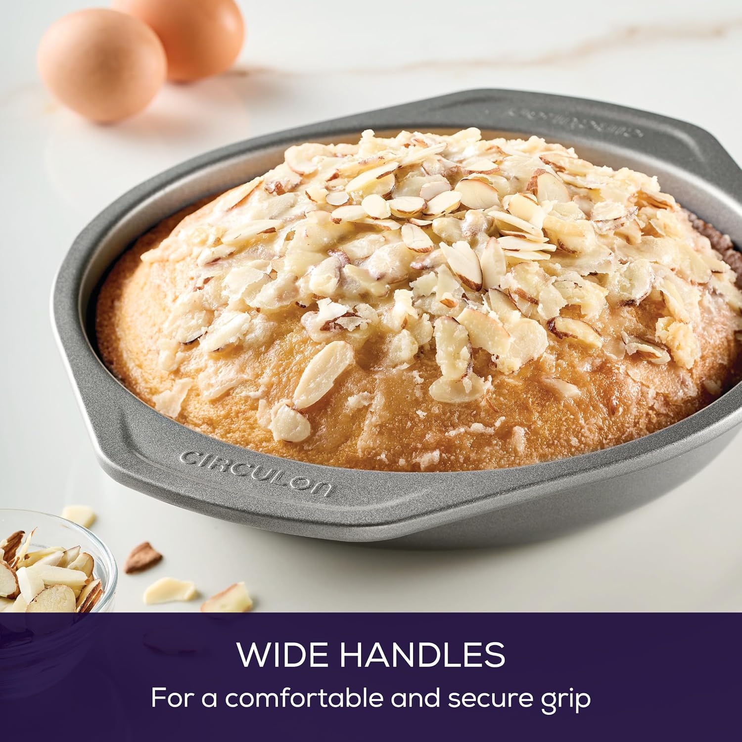 Circulon Total Nonstick Baking Pan / Nonstick Cake Pan, Round - 9 Inch, Gray
