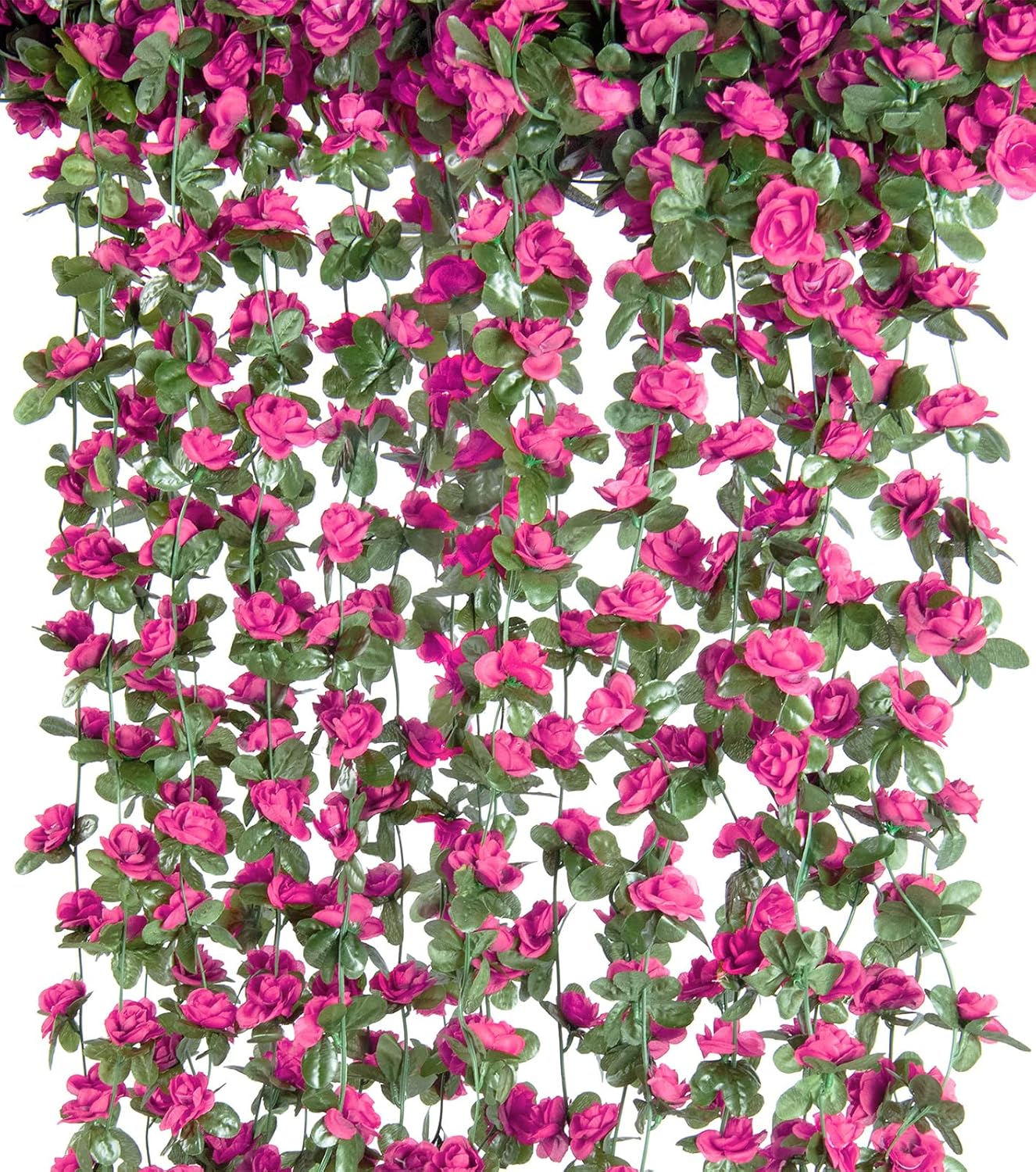 8Pcs x 8.2FT Artificial Flower Garland Floral Rose Vine Decor, Pink Flower