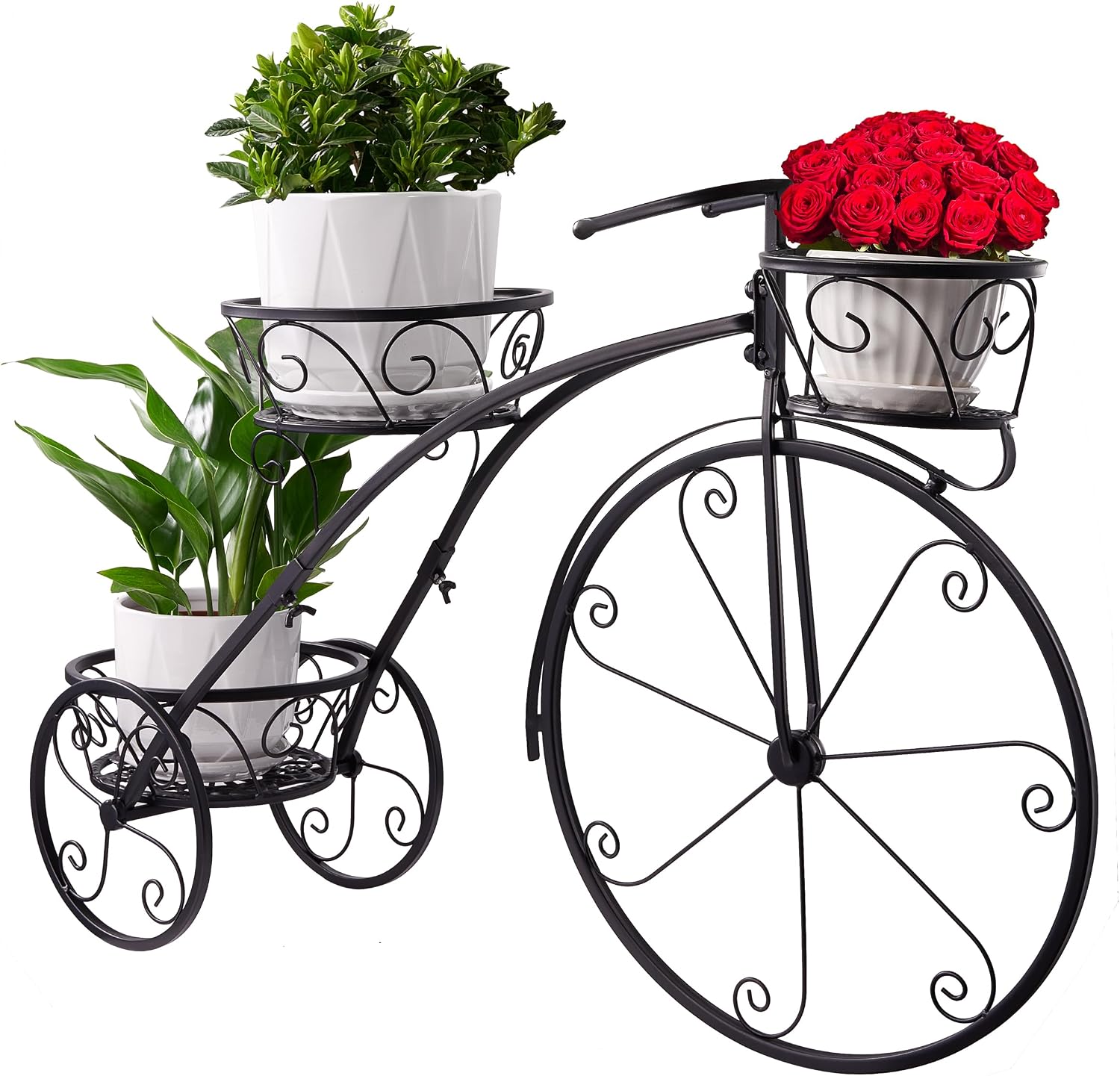 Sorbus® Garden Cart Stand & Flower Pot Plant Holder Display Rack, 6 Tiers, Parisian Style - Perfect for Home, Garden, Patio (Bronze)