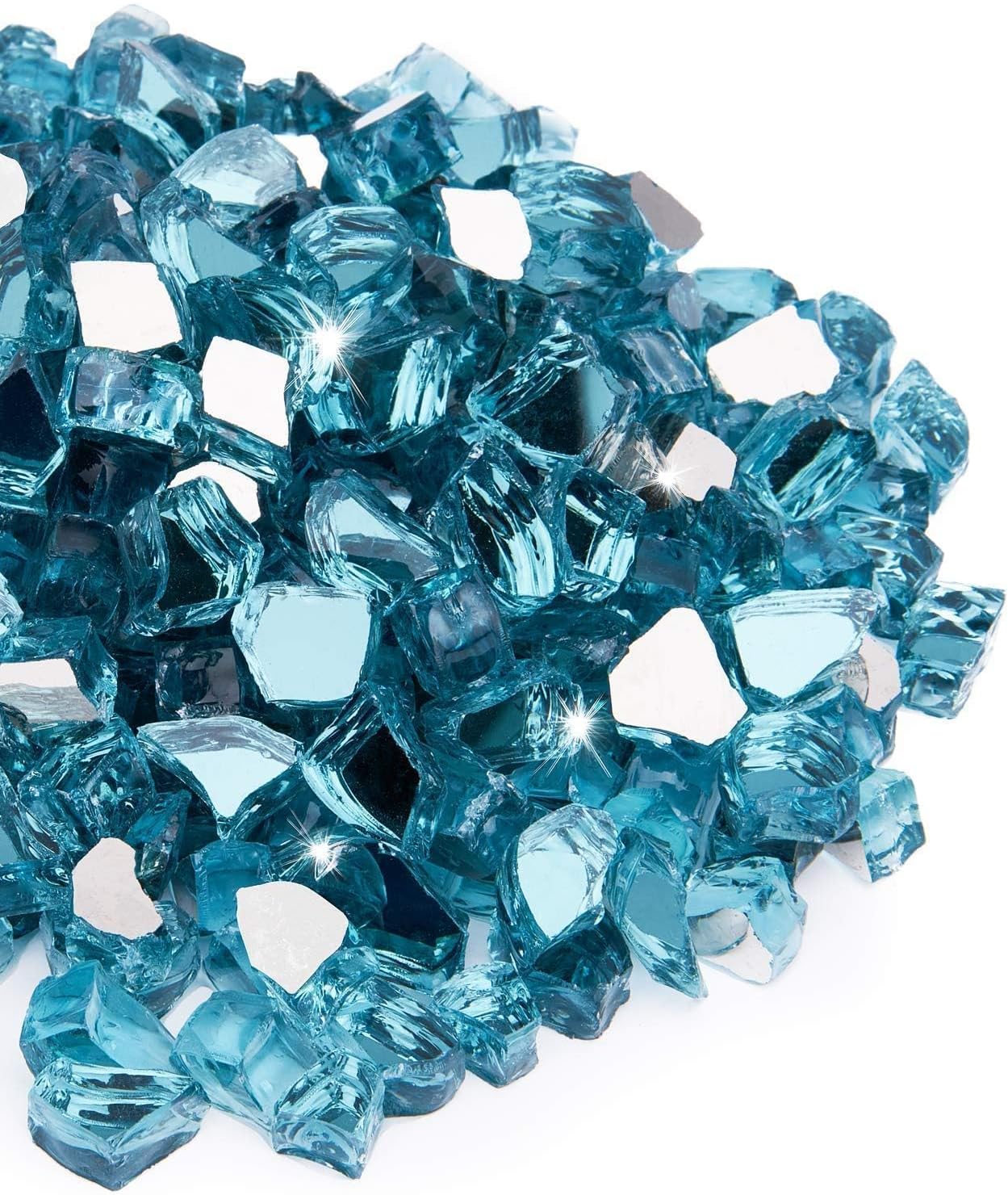 NUPICK 20 Pound Fire Glass, 1/2 Inch Reflective Fire Pit Glass