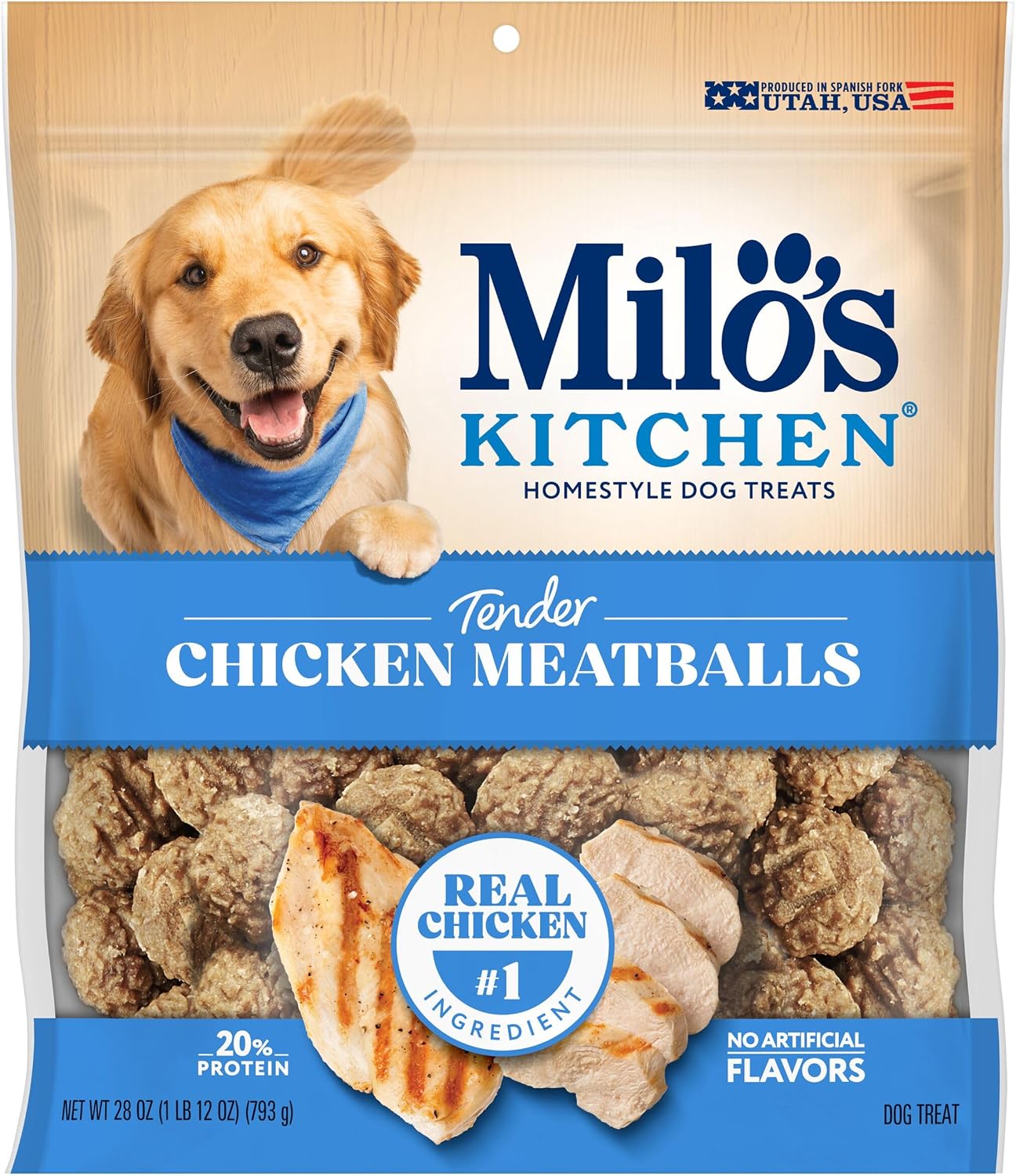 Milo’s Kitchen Chicken & Apple Sausage Slices Dog Treats, 18 Oz. Bag