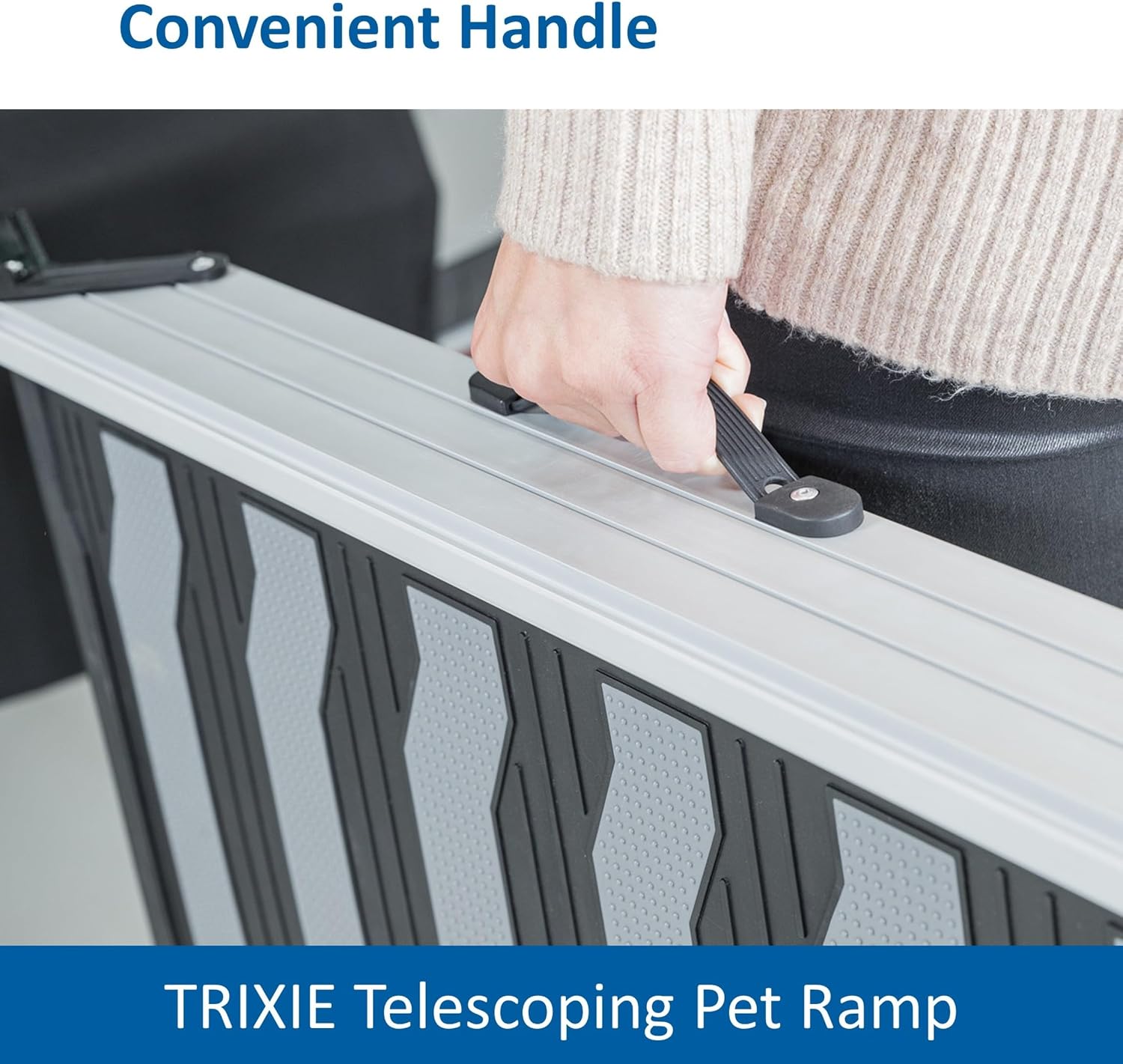 Trixie Folding Pet Ramp, Black | Folding Dog Ramp with High Traction Surface, Ideal for Cars and SUVs, Foldable, Easy to Store and Clean