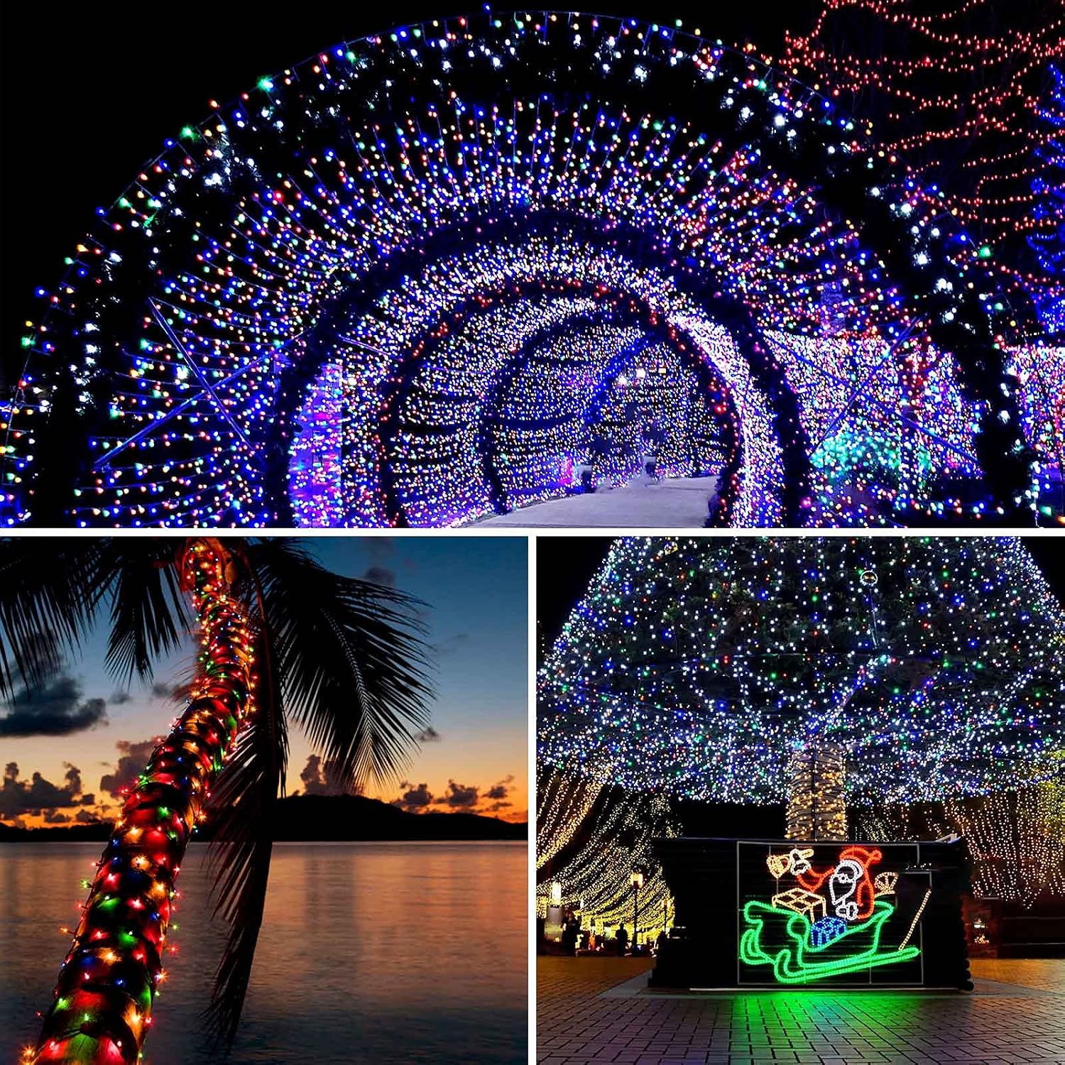 Solar String Lights Outdoor 2 Pack 170FT 480 LED Christmas Light Warm White