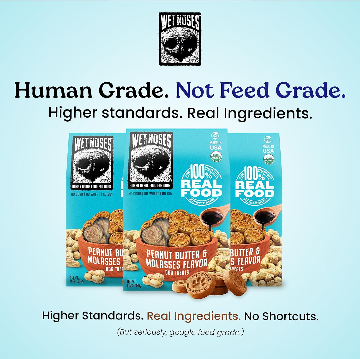 Wet Noses Organic Crunchy Dog Treats – All-Natural, Human-Grade, Non-GMO, Healthy Training & Delicious Snacks for Dogs