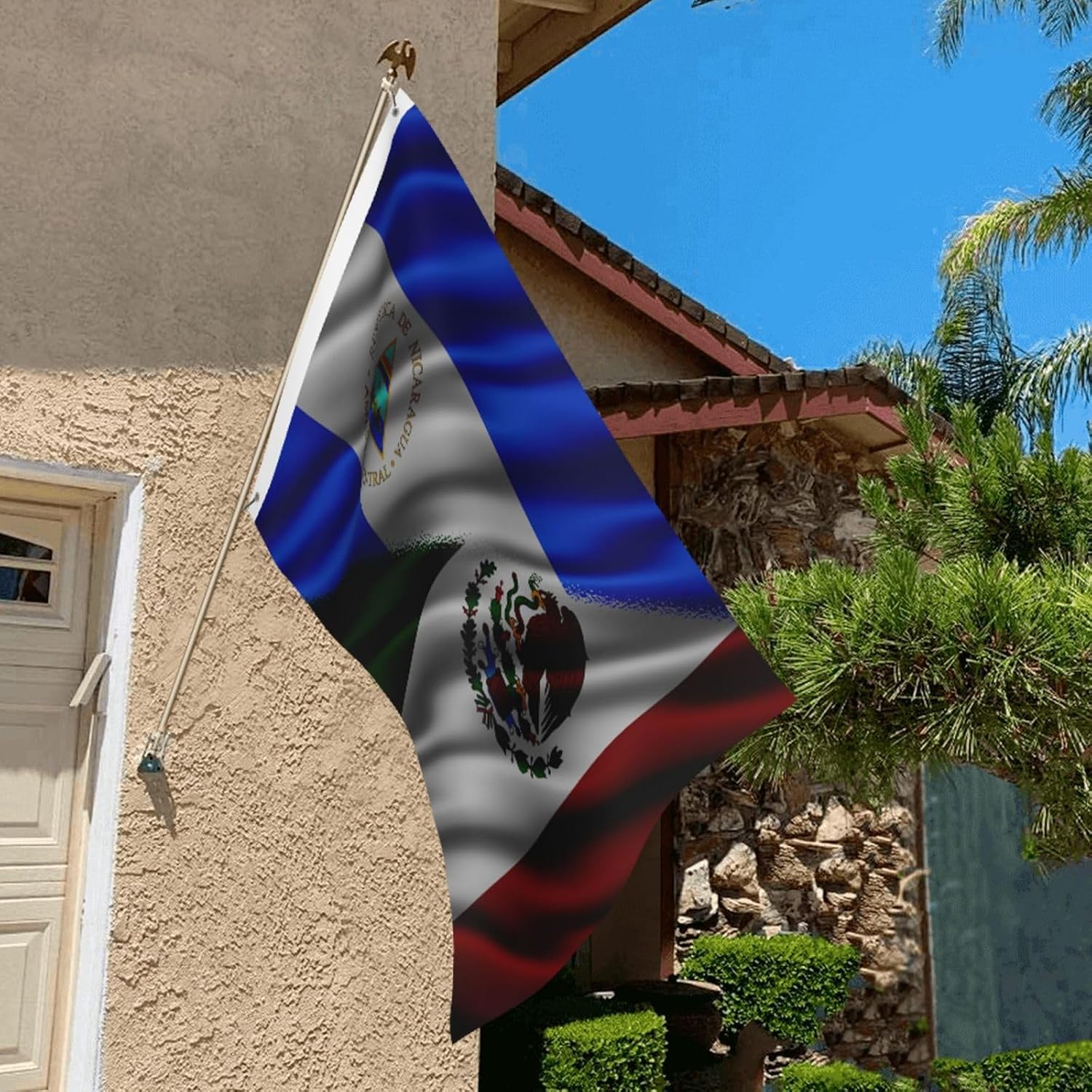 Nicaraguan Nicaragua And American Usa Flag 2x3 Ft Flags Double-Sided Printing Outdoor Indoor Decoration Country Flag 2x3 Foot Polyester Banner
