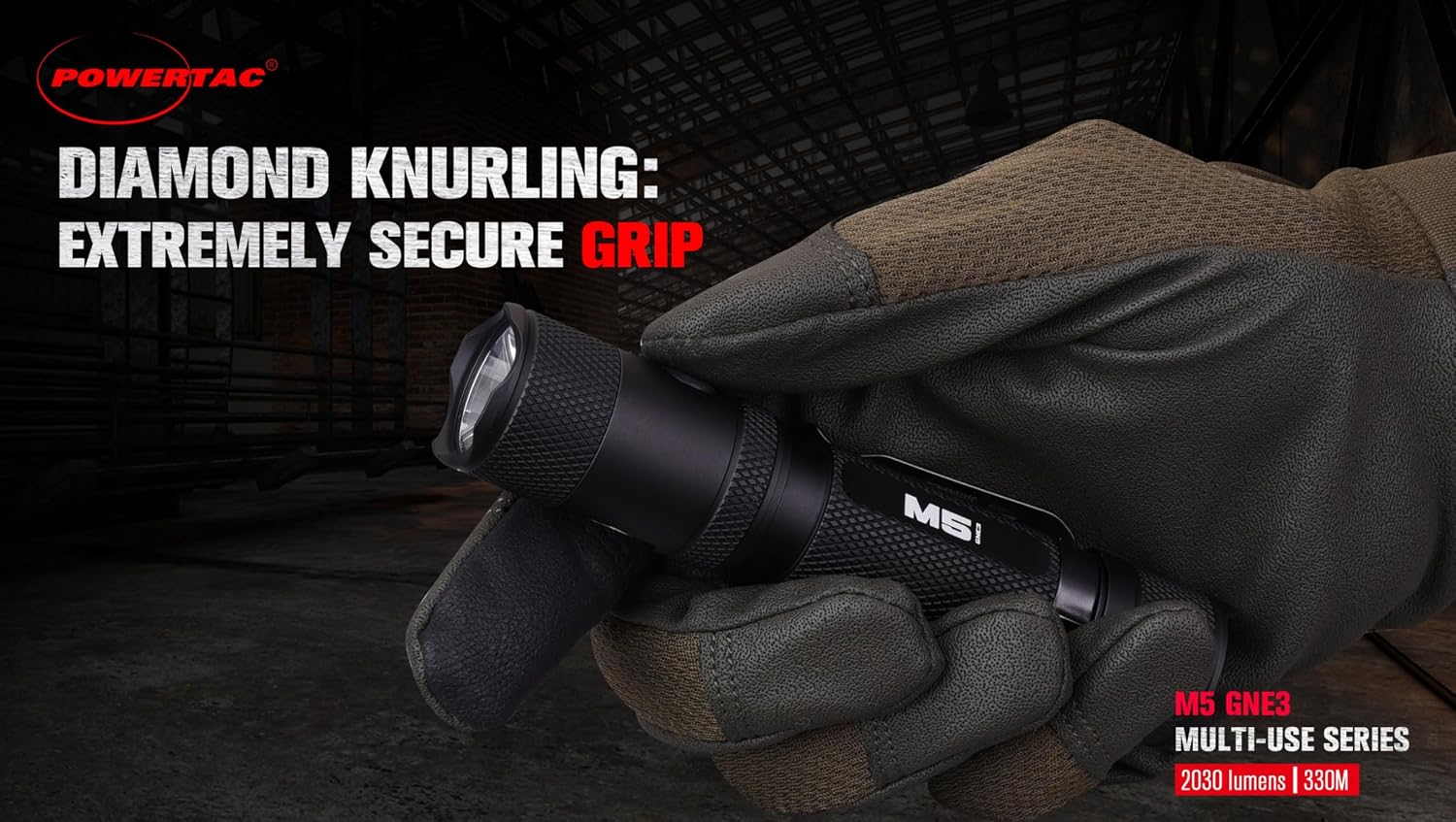 M5-G3 2030 Lumens Rechargeable Tactical Flashlight, 330M Throw with Magnetic Charging and Dual Switch, LED Flashlight for Outdoor Emergency