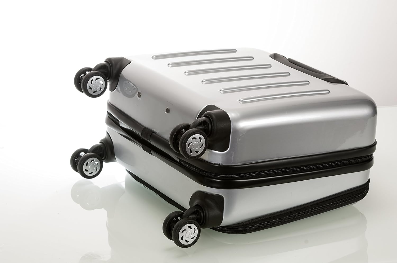 Rockland Revolution Hardside Rolling Computer Case, Carry-On, Silver