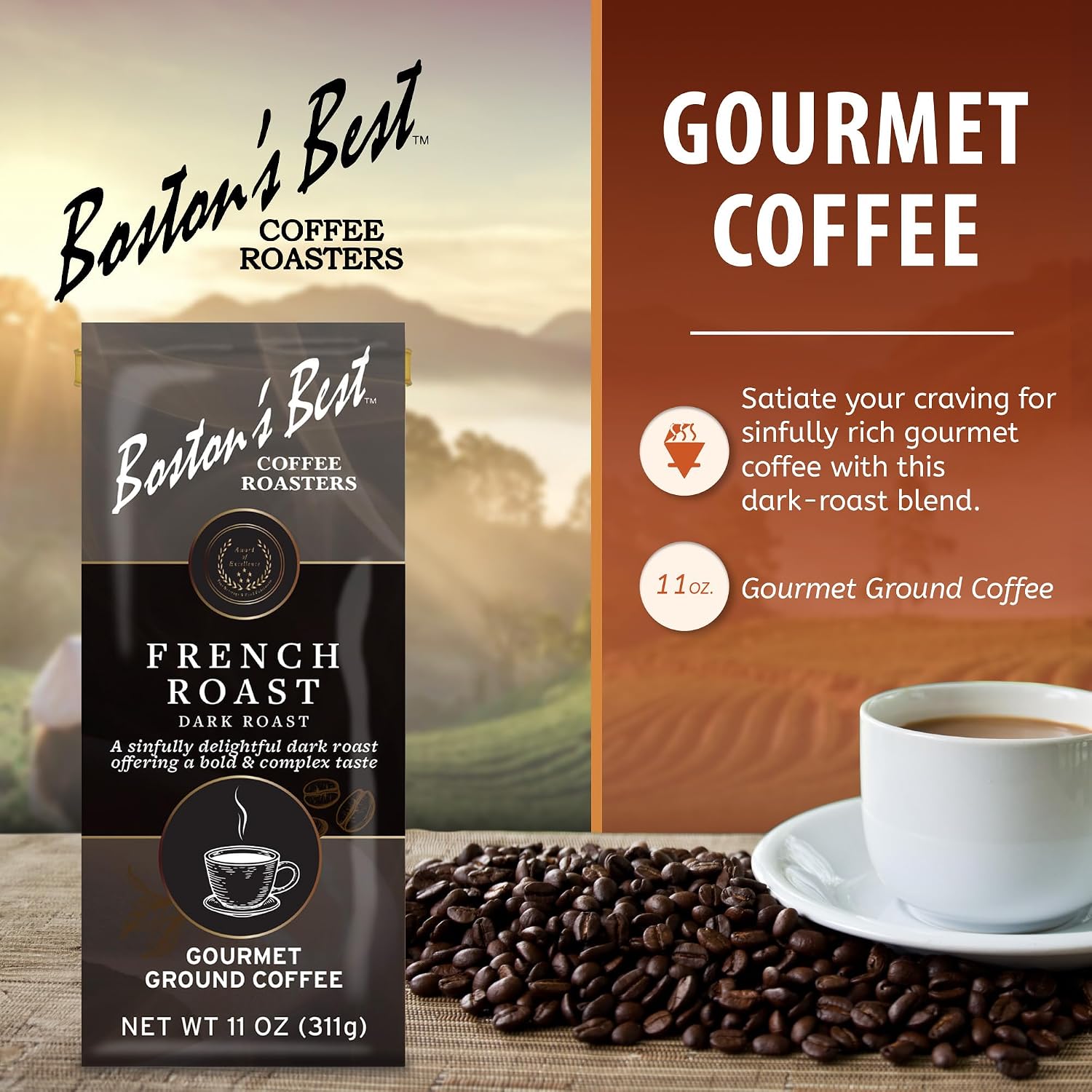 Boston’s Best Coffee - Fall-Inspired Pumpkin Spice Medium Roast Gourmet Delicious Flavored Coffee, Premium Ground - 11 oz. / 311 g Bag