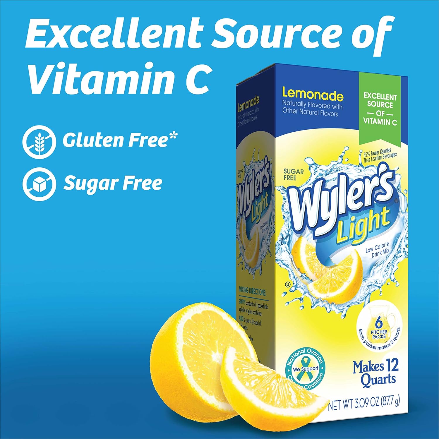 Wyler's Light Pitcher Packs Water Drink Mix, Fruit Punch, 6 Packets