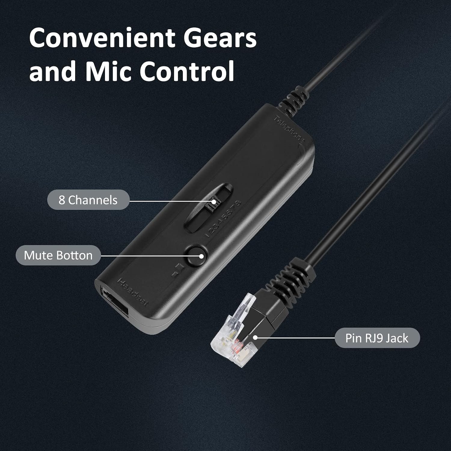AGPTEK® Hands-Free Call Center Noise Cancelling Corded Headset | with Microphone, Monaural Headset Headphone for Desk Telephone, with 4-Pin RJ9 Crystal Head