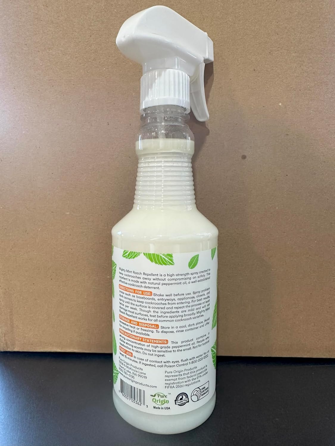 Mighty Mint Peppermint Oil Roach Repellent Spray, 16 oz | Natural Cockroach Killer, Indoor and Outdoor Use, Plant-Based Insect and Pest Control