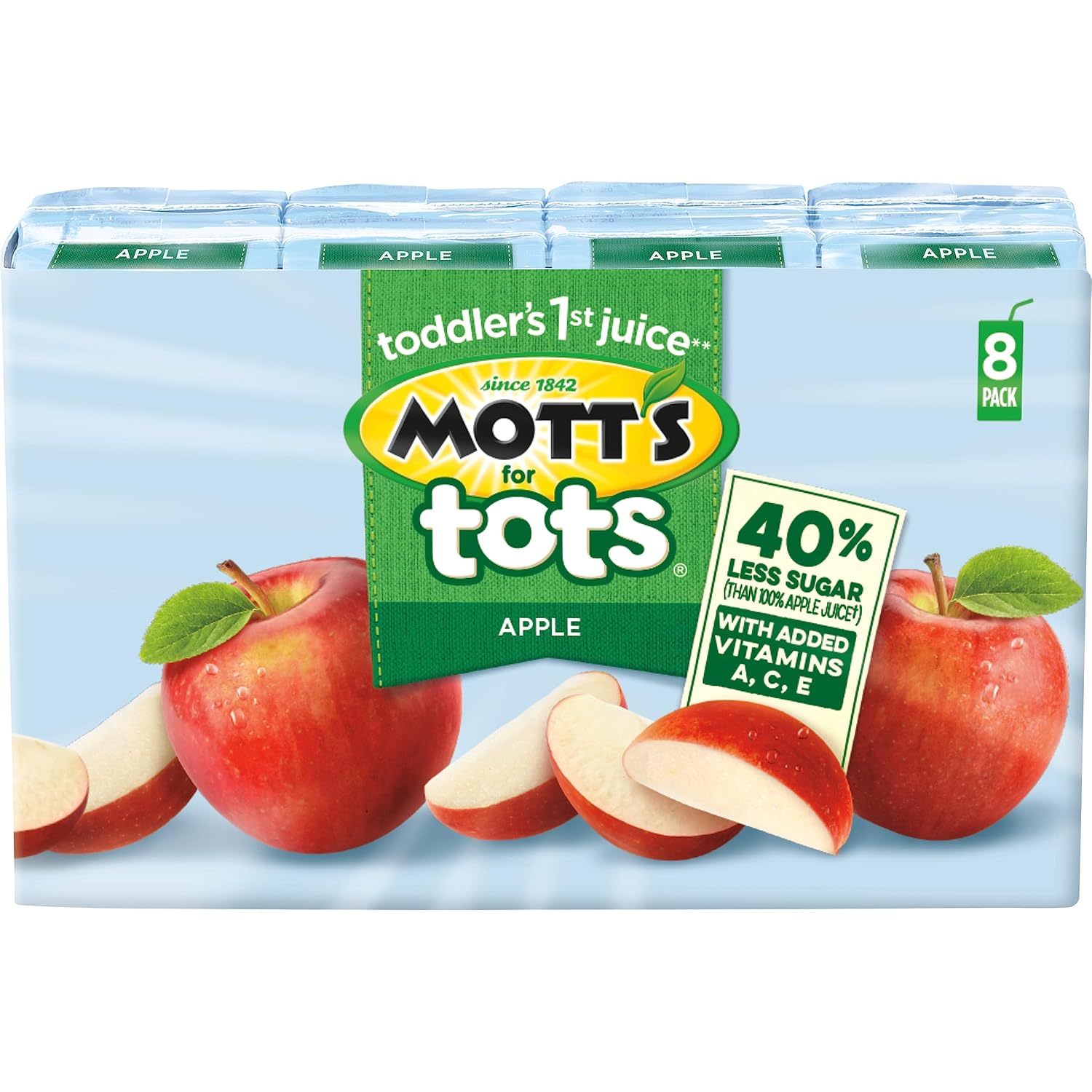 Mott's 100% Original Apple Juice, 6.75 Fl Oz Boxes, 32 Count (4 Packs Of 8), 2 Servings Of Fruit, 100% Fruit Juice, Gluten-free, Caffeine-free, Kosher, Contains No Artificial Colors Or Sweeteners