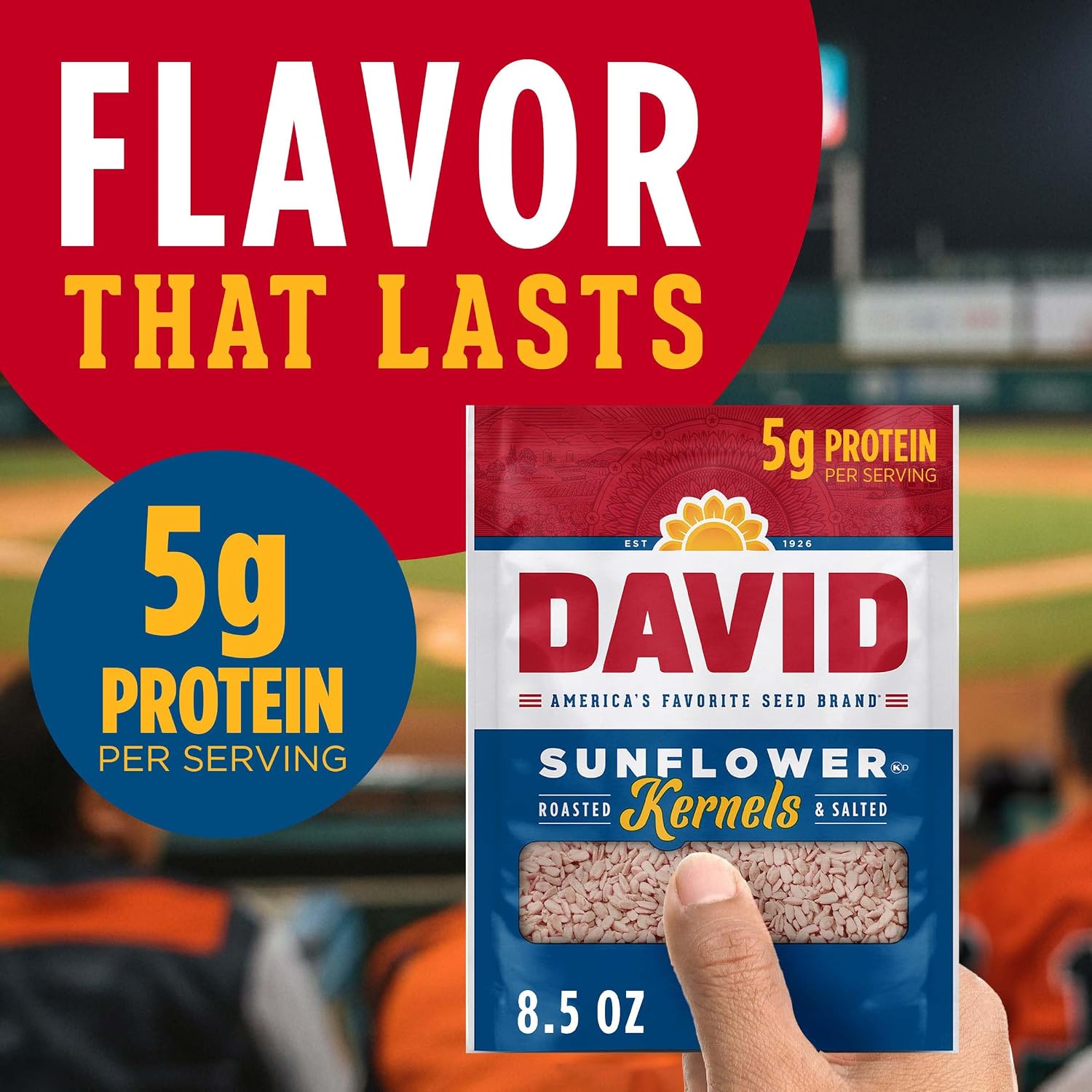 DAVID Sunflower Kernels, Original Flavor, 3.75 oz.