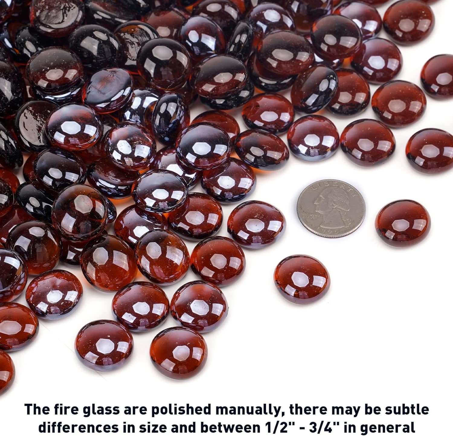 Skyflame 10-Pound Fire Glass Beads for Fire Pit Fireplace, Onyx Black