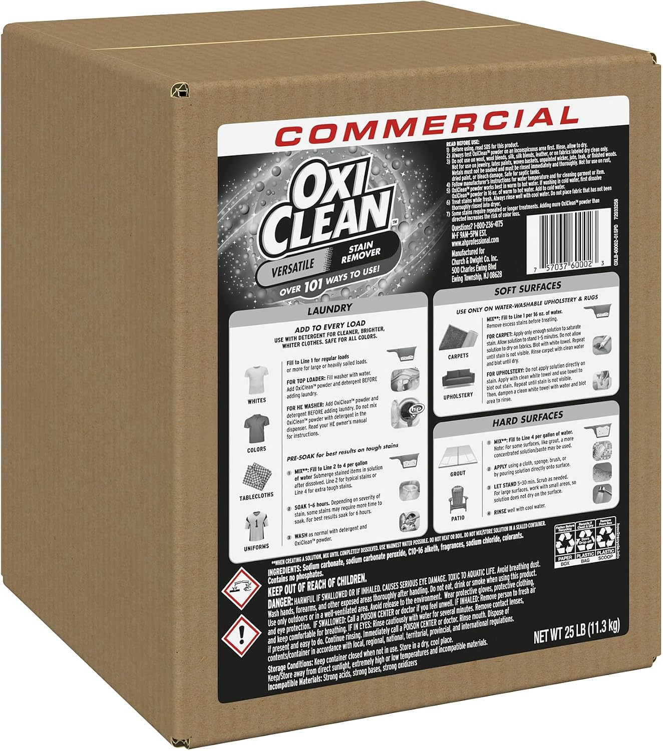 OxiClean Versatile Stain Remover Professional, 7.22 LB Box (Pack of 4) 156 Loads