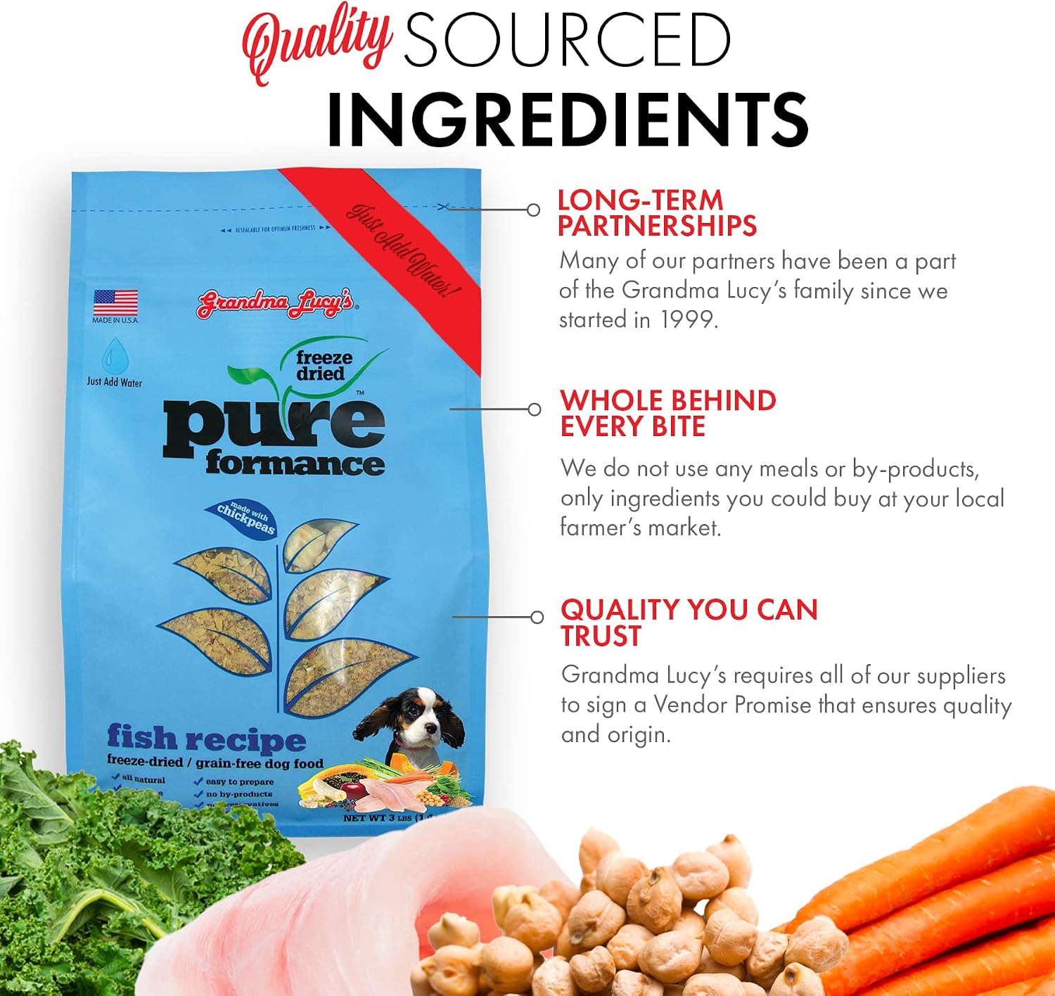 Grandma Lucy's PUREformance Pre-Mix Dog Food, Grain Free and Freeze-Dried - 3Lb Bag