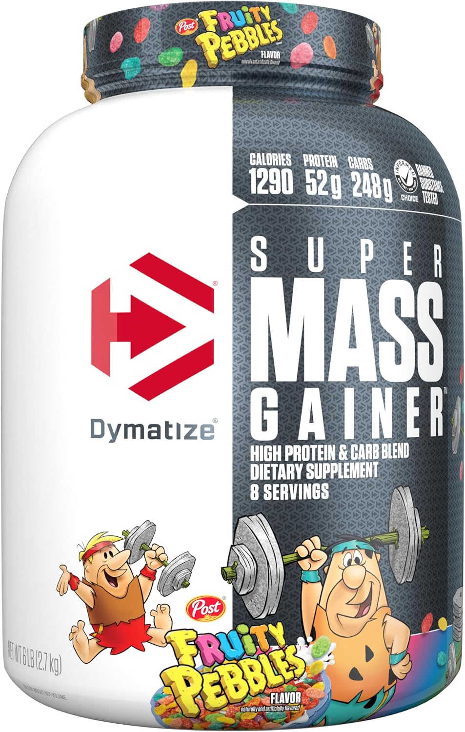 Dymatize Super Mass Gainer Protein Powder, Gourmet Vanilla, 52g Protein, 1g Creatine, 1280 Calories, 10.7g BCAAs, 245g Carbs, Contains Whey Protein Powder, Isolate, and Casein (8 Servings)