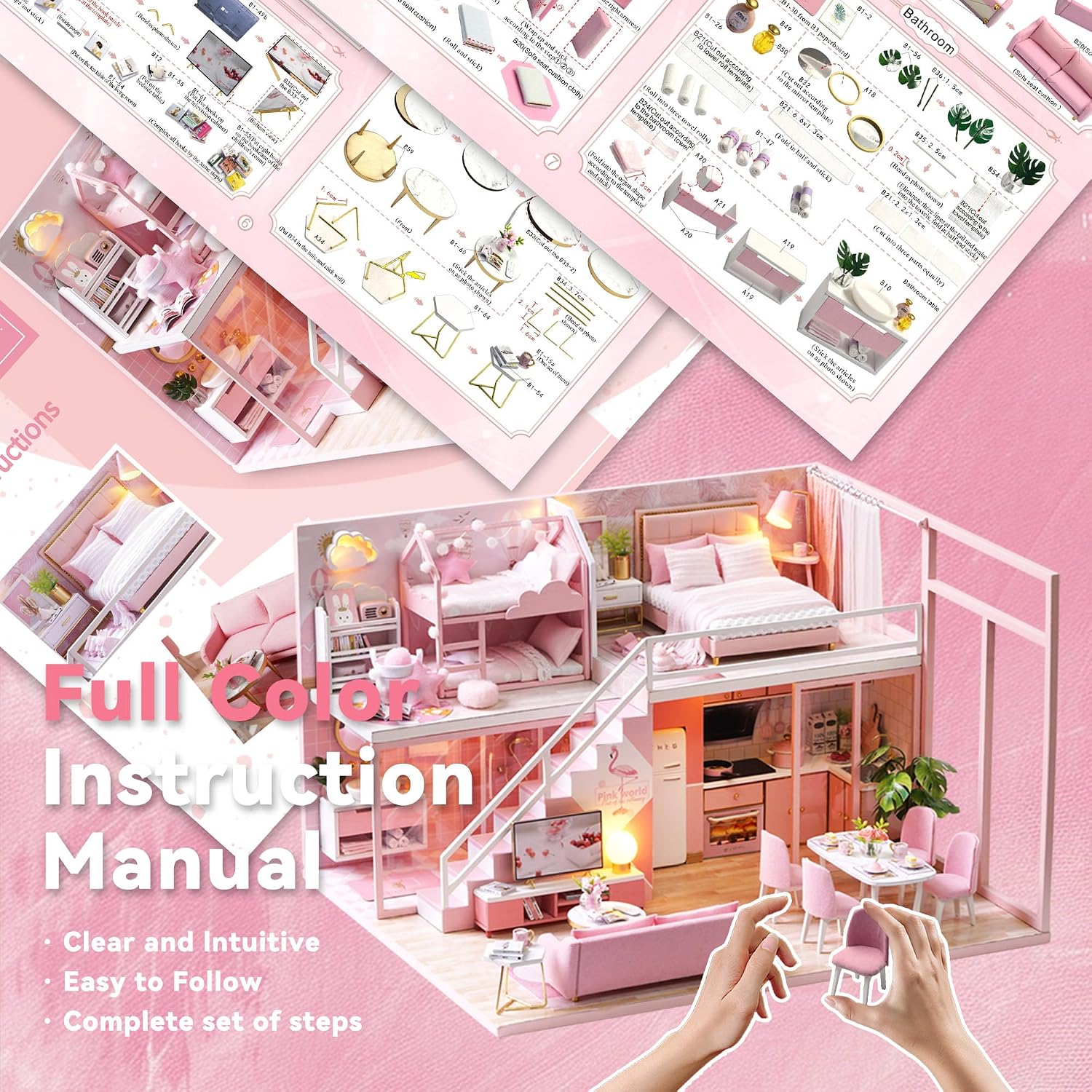 Flever Dollhouse Miniature DIY House Kit Creative Room with Loft Apartment Scene for Romantic Artwork Gift (Tranquil Life)